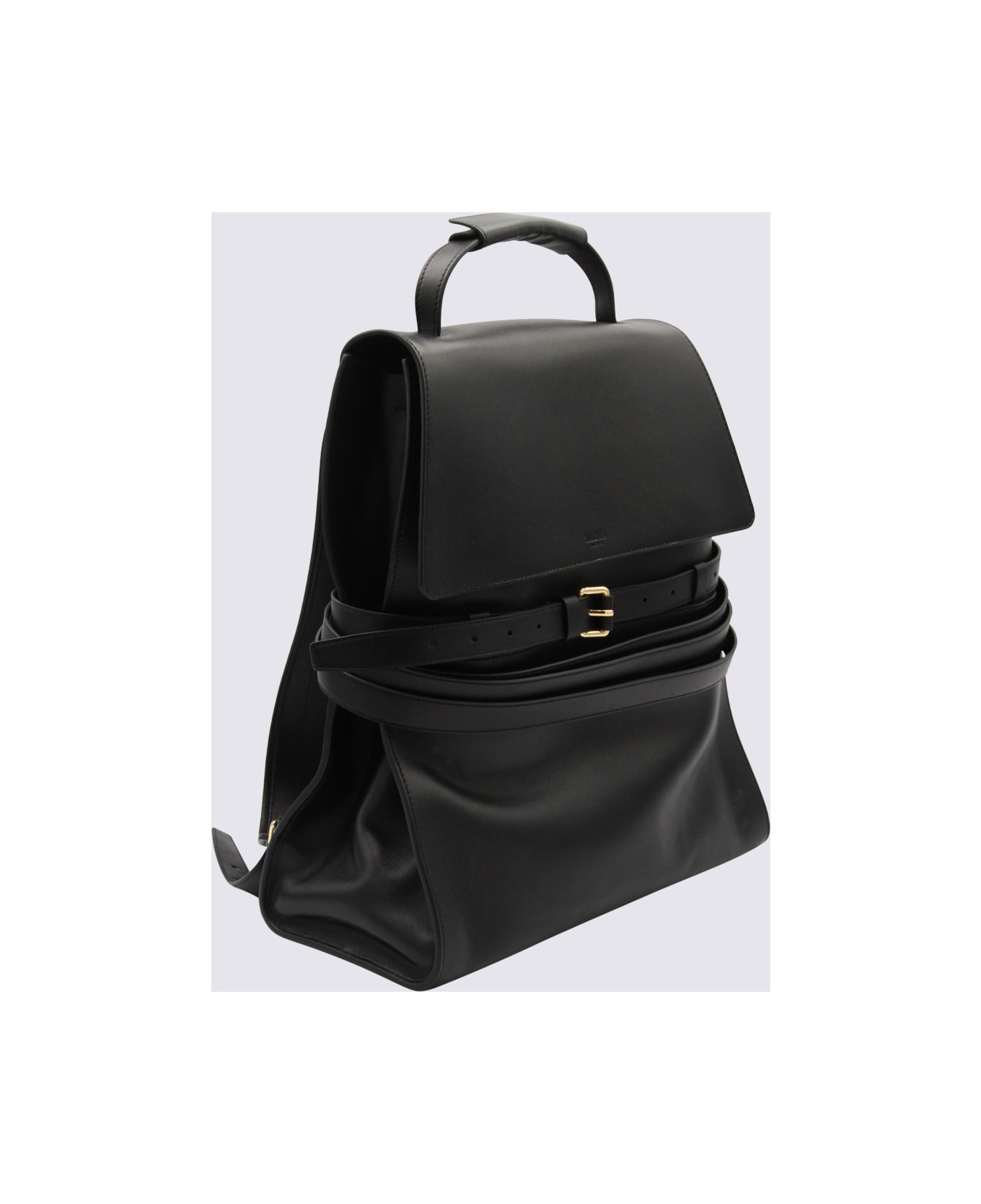Black Leather Backpack - 2