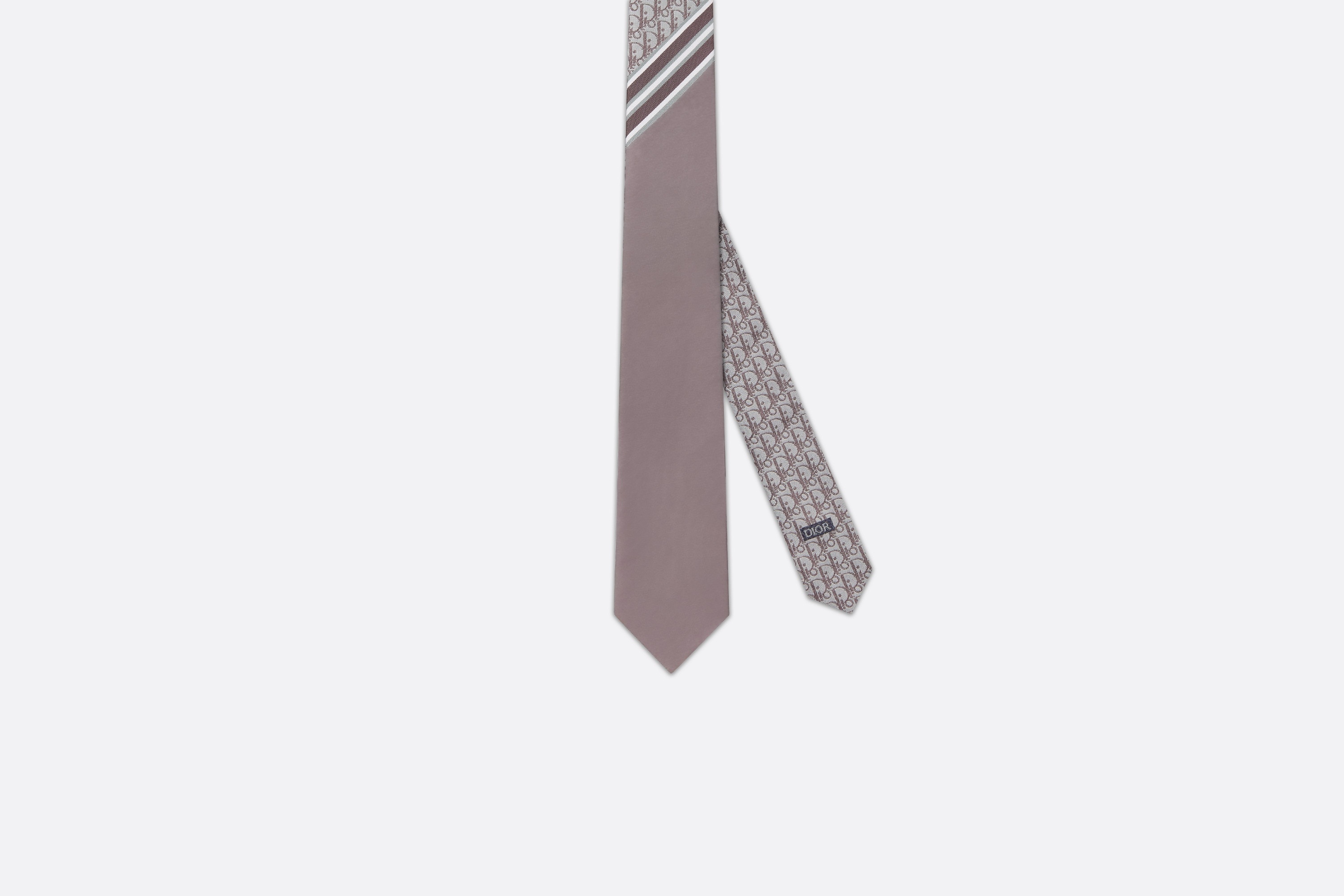 Striped Dior Oblique Tie - 1