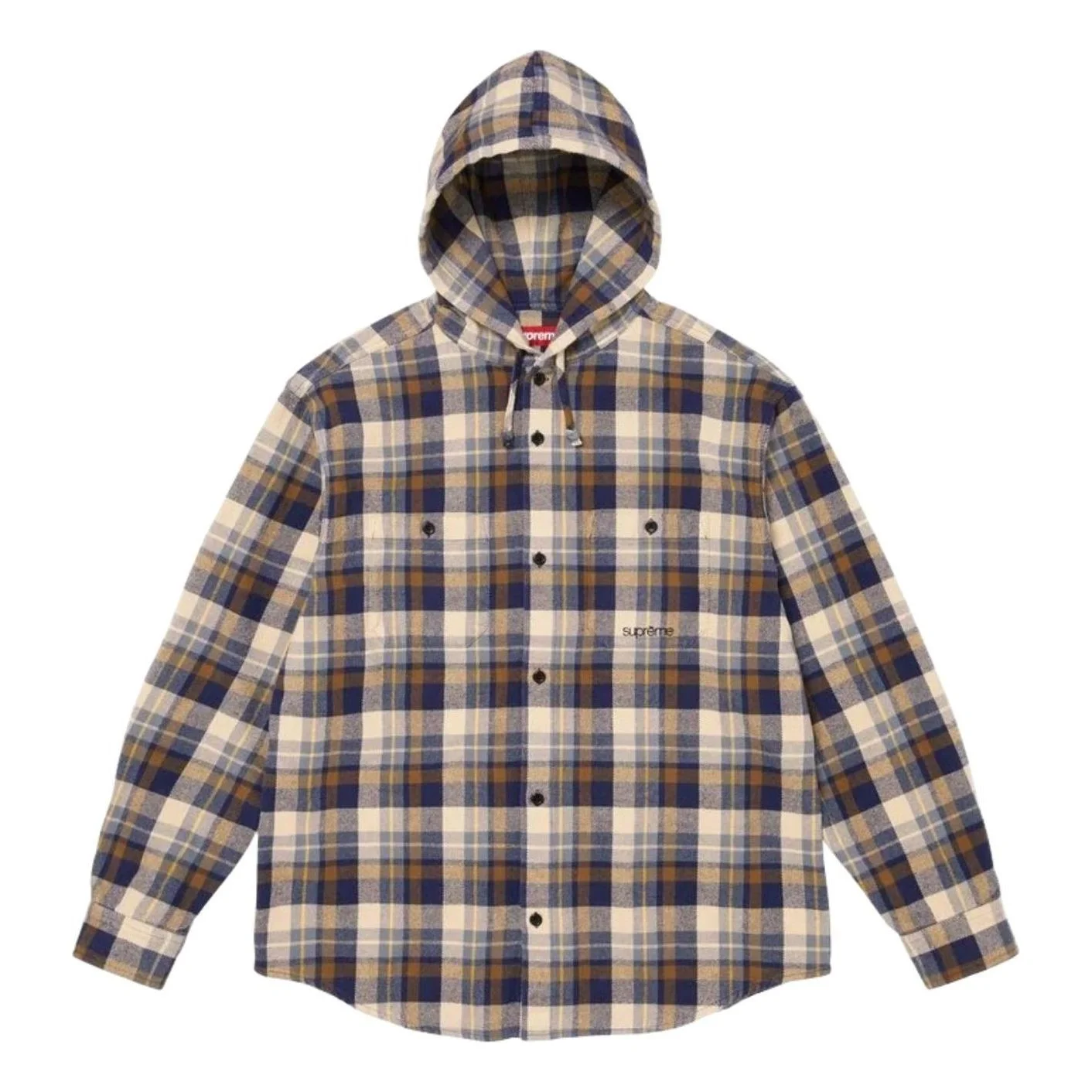 Supreme SS26 Hooded Flannel Shirt 'Brown' SUP-SS26-205-BRN - 1