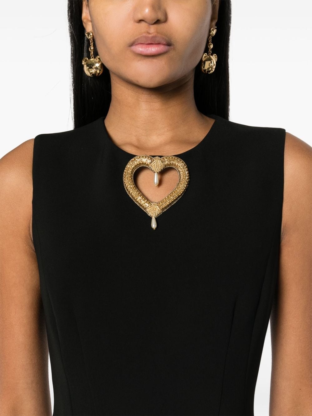 heart-detail midi dress - 5