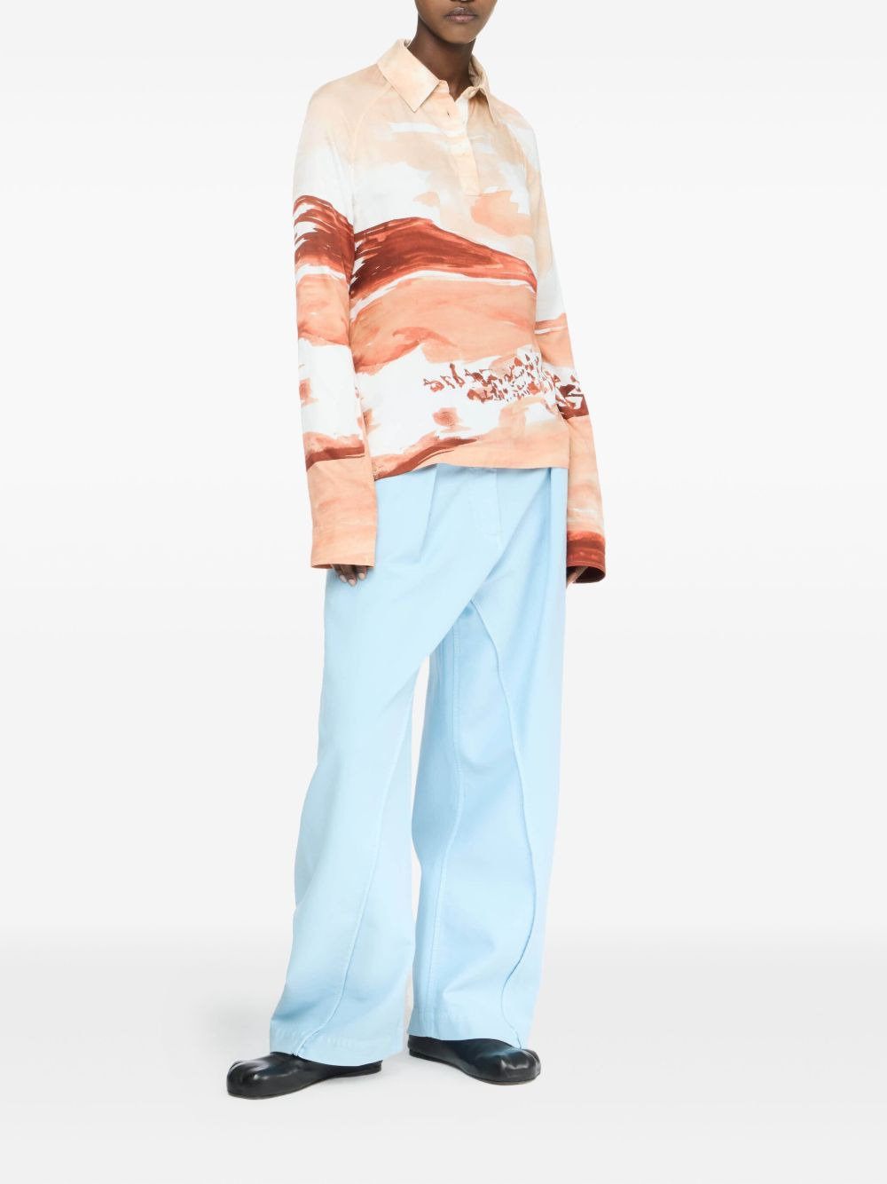 painterly-print shirt - 2