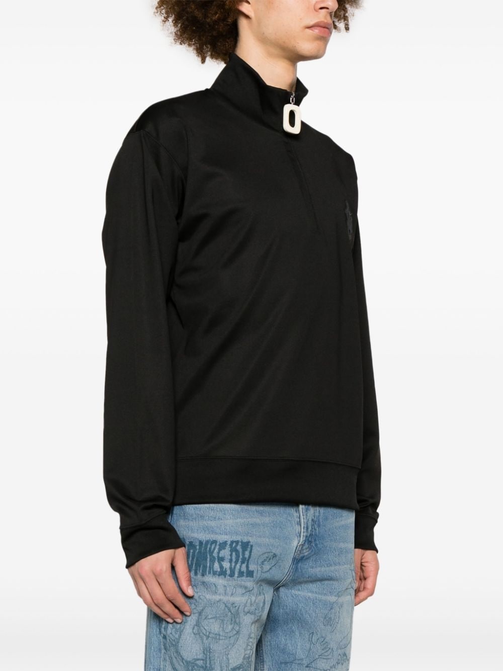 logo-patch zip-up sweatshirt - 3