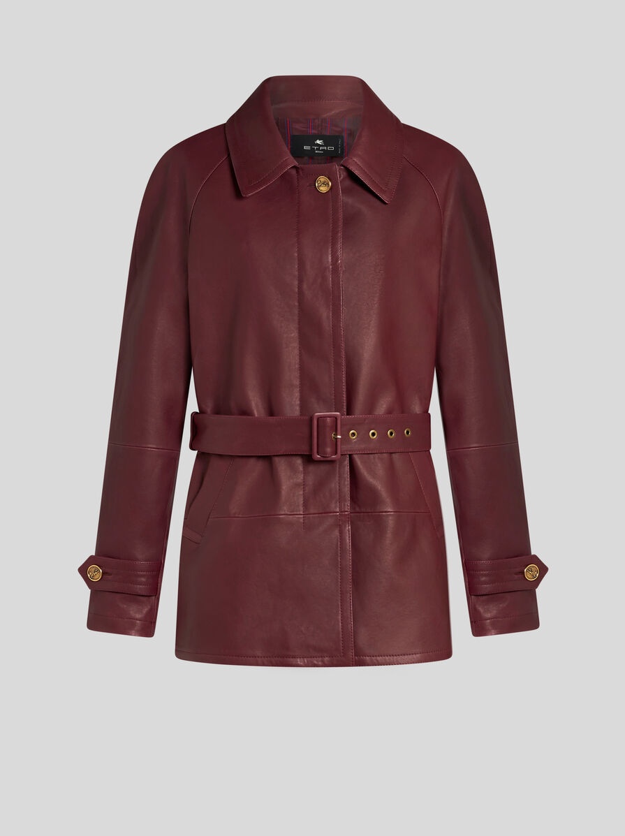 NAPPA LEATHER JACKET WITH BELT - 1