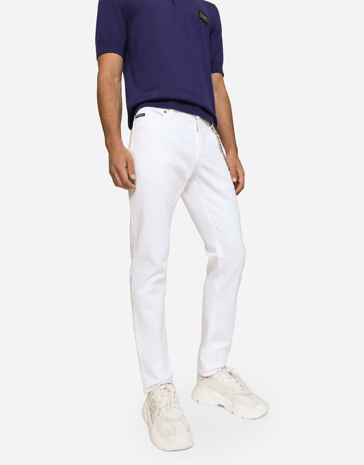 White regular stretch jeans - 4