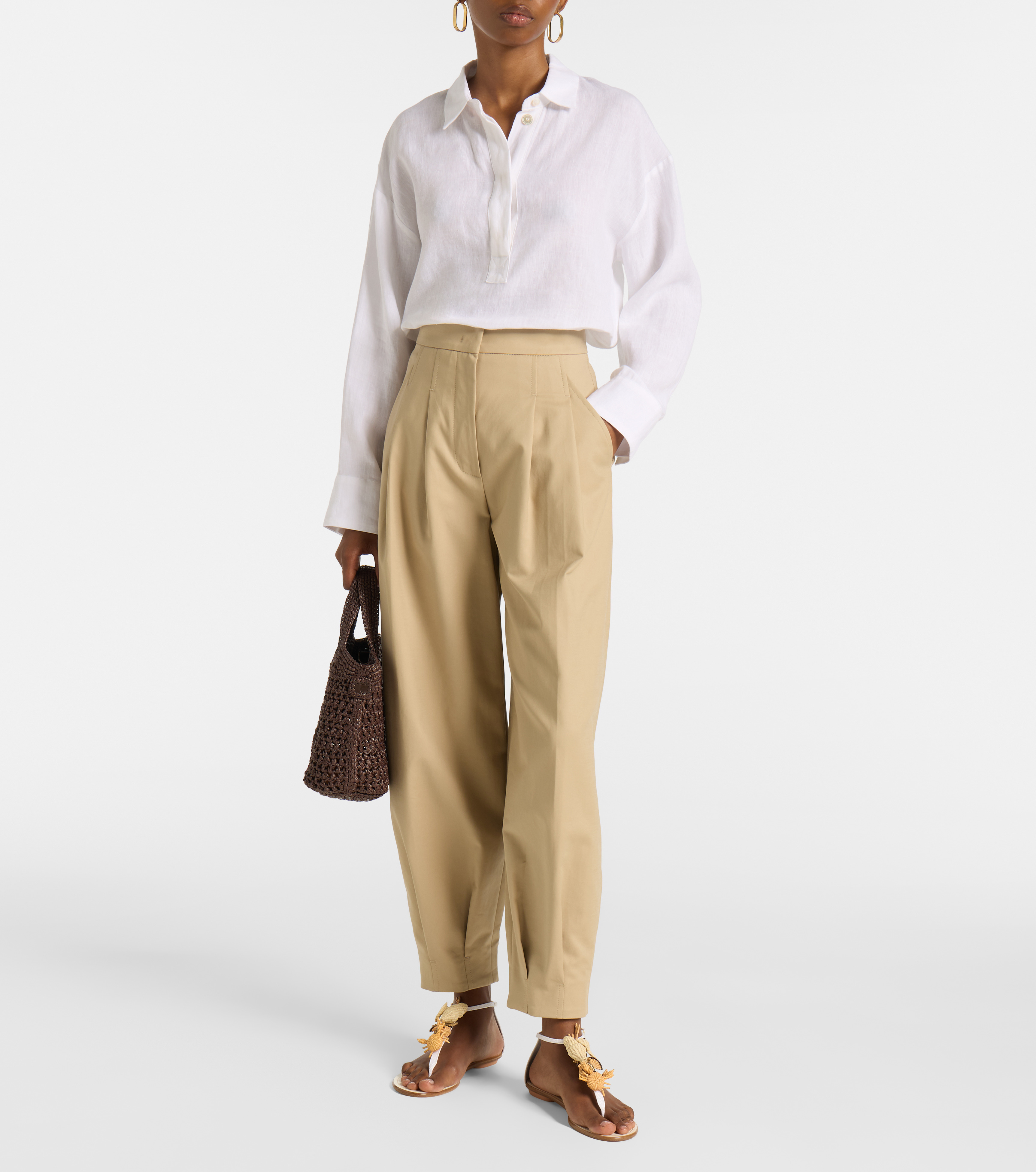 Marea raffia and leather thong sandals - 3