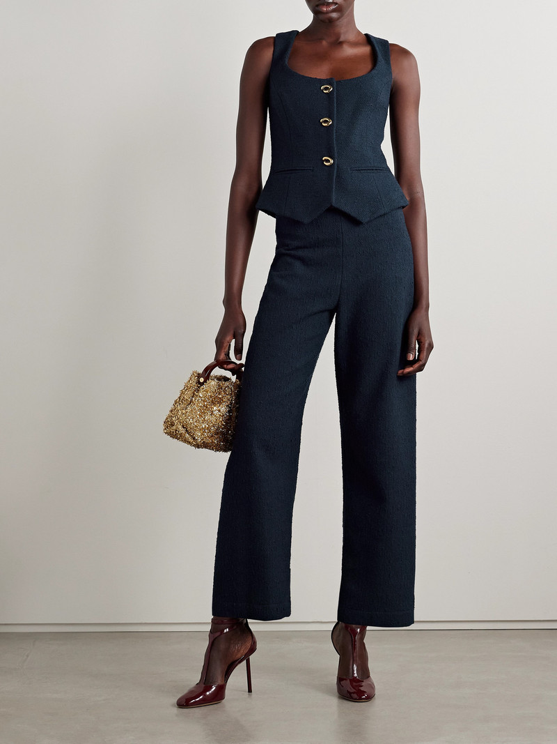 Oscar de la Renta Cotton-blend Bouclé-tweed Straight-leg Pants outlook