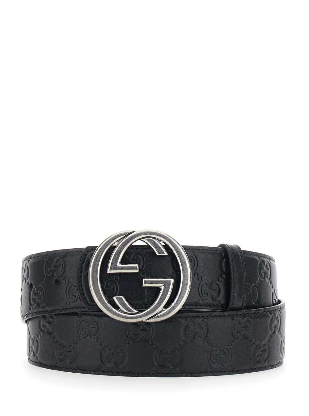 Gucci Men Black Reversible Belt With Gg Buckle Closure In Leather Man - 1