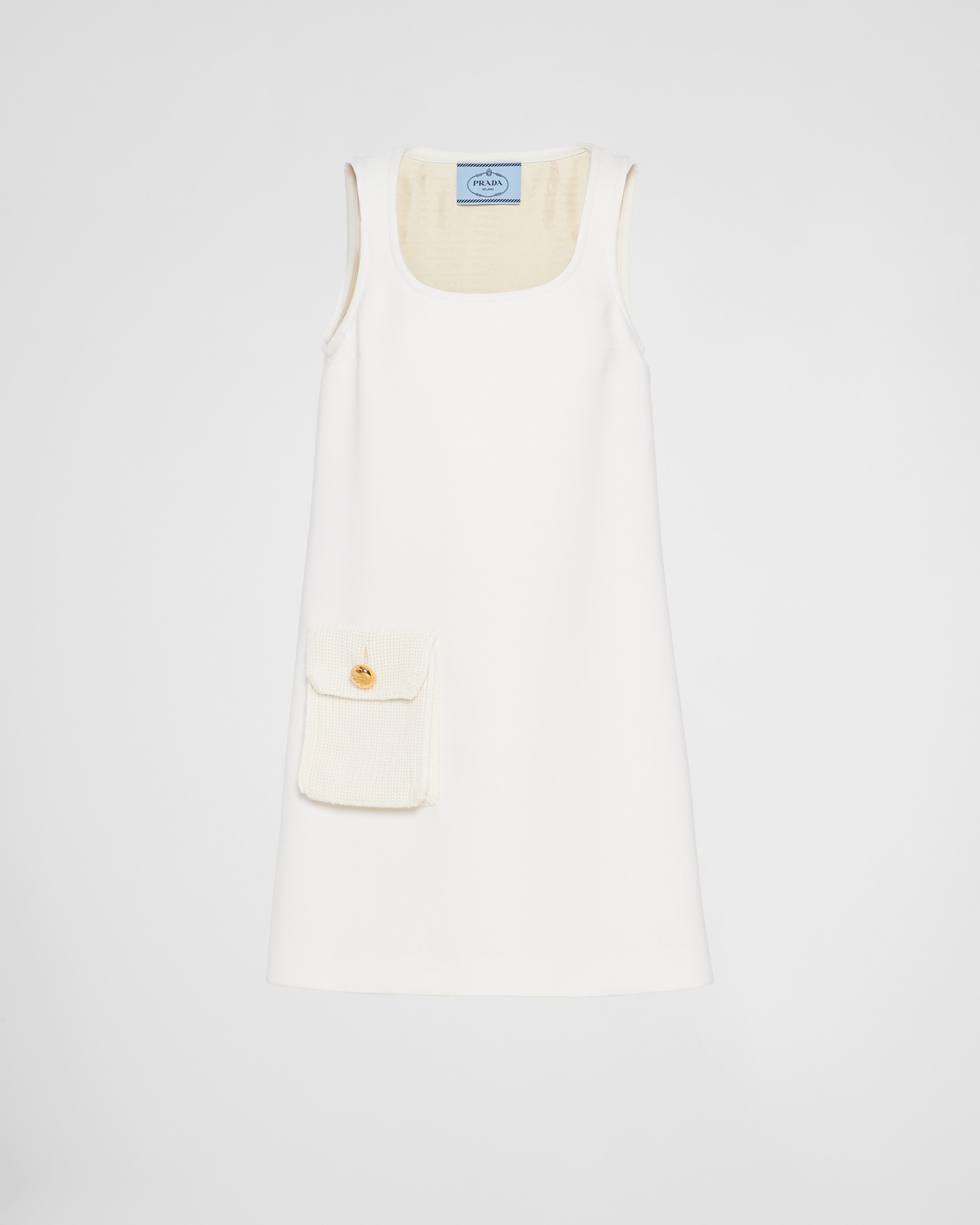 Prada Natte Pocket Shift Mini Dress | bergdorfgoodman