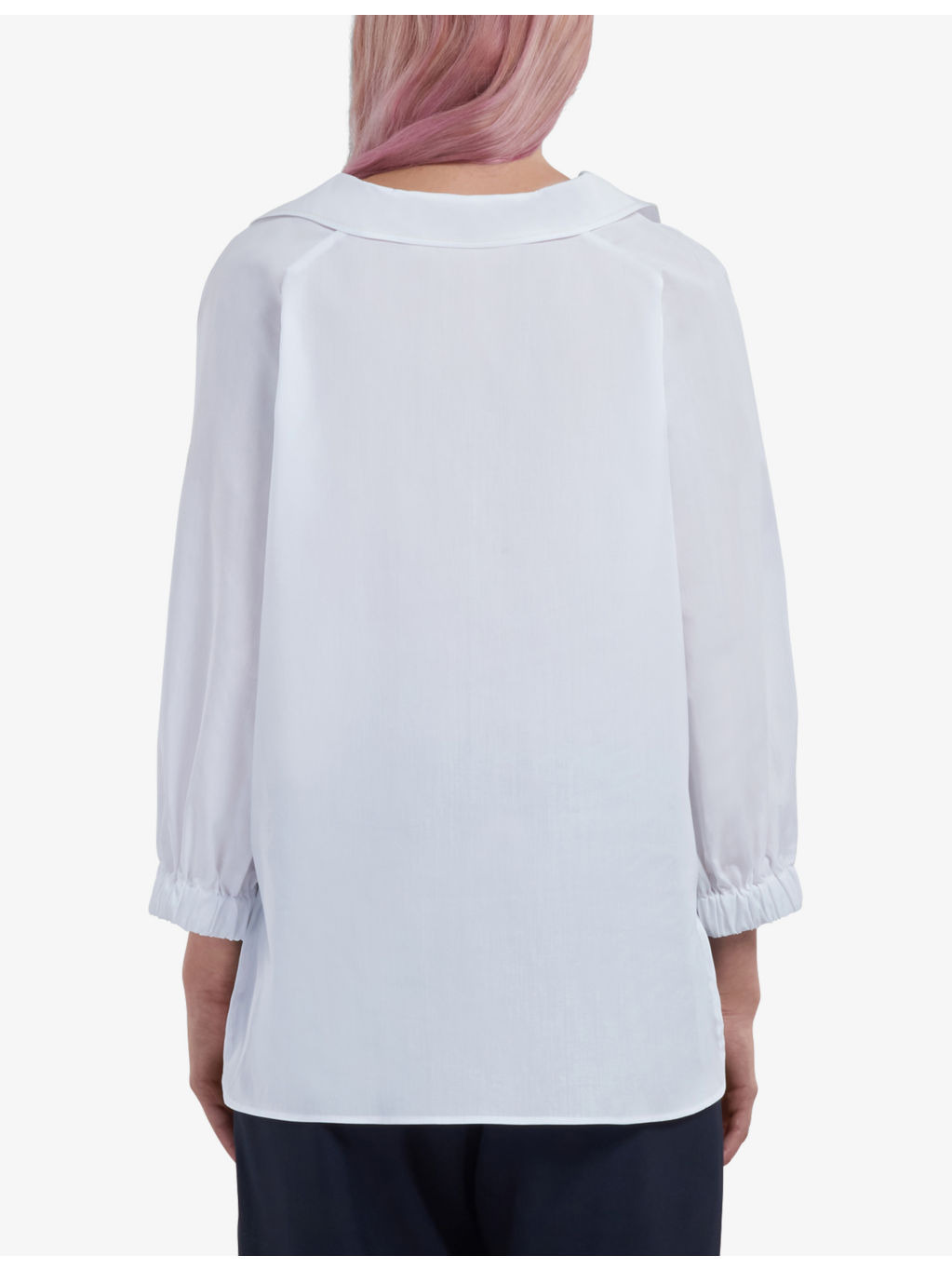 Logo-embroidered V-neck cotton-poplin shirt - 4