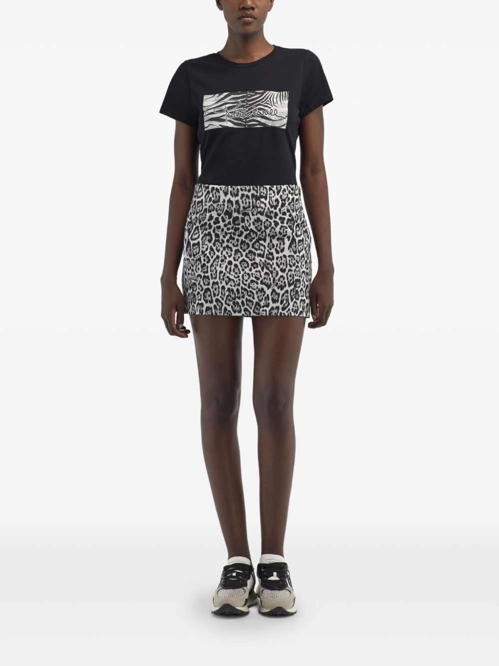leopard-print mini skirt - 2