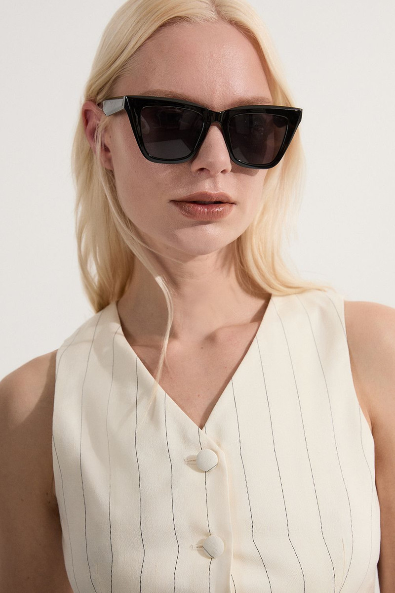 KAREN MILLEN Premium Linen Viscose Pinstripe Tailored Waistcoat outlook