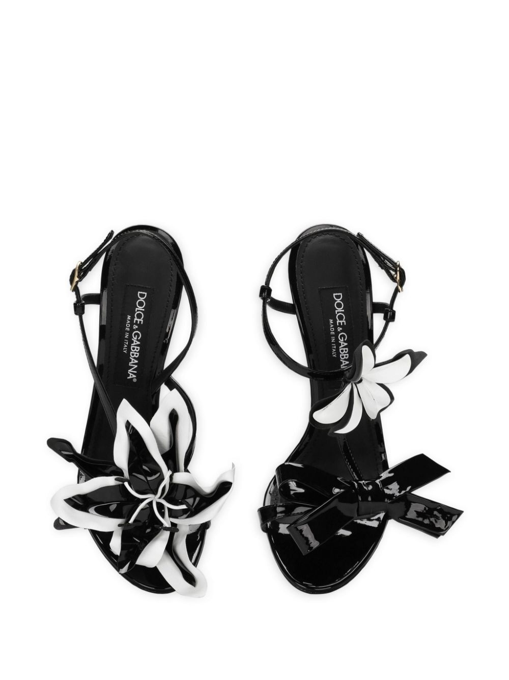 floral-appliquÃ© leather stiletto sandals - 4