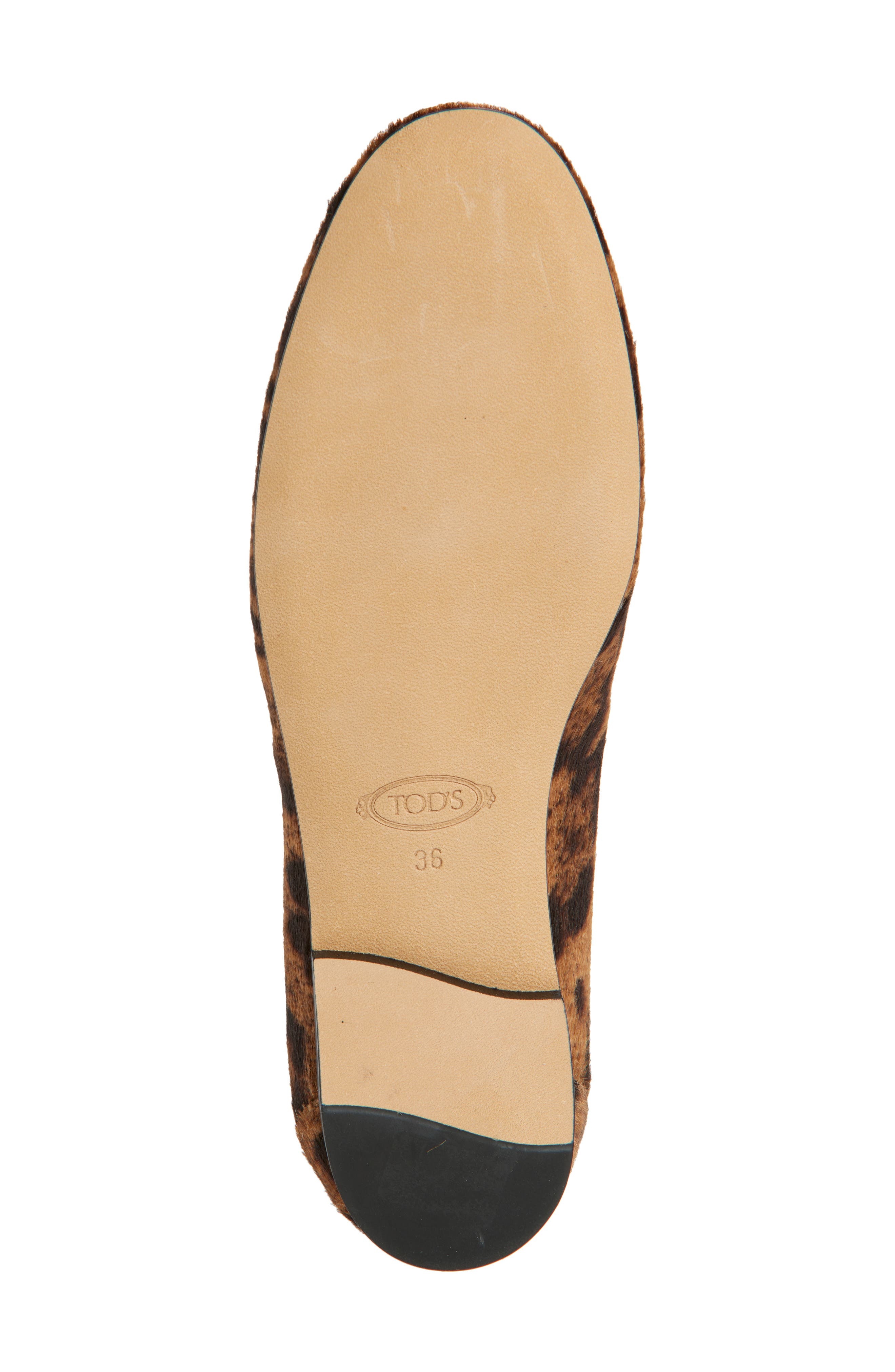 Tod's Barretta Genuine Calf Hair Loafer in Cammello Chiaro/Nero at Nordstrom - 6