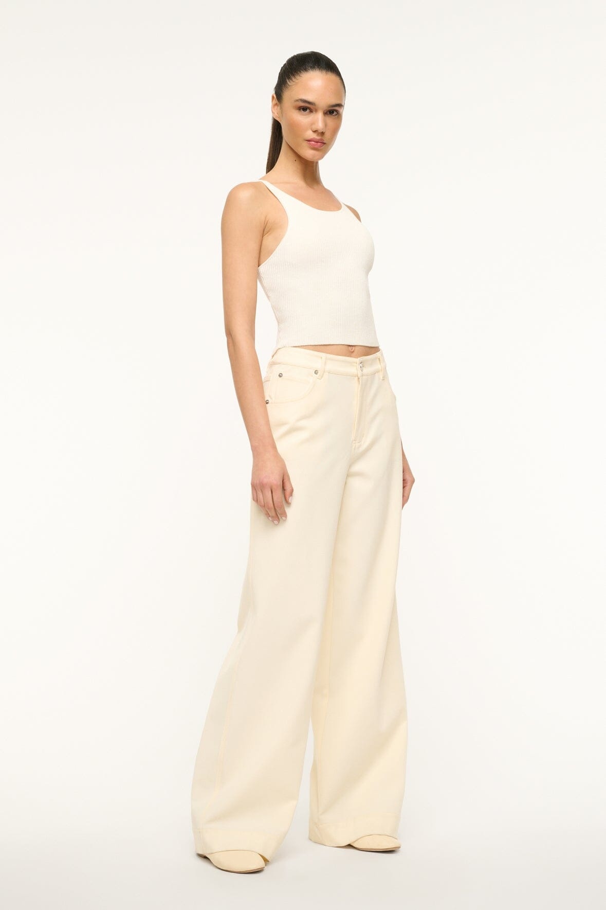 STAUD GRAYSON PANT ECRU - 3