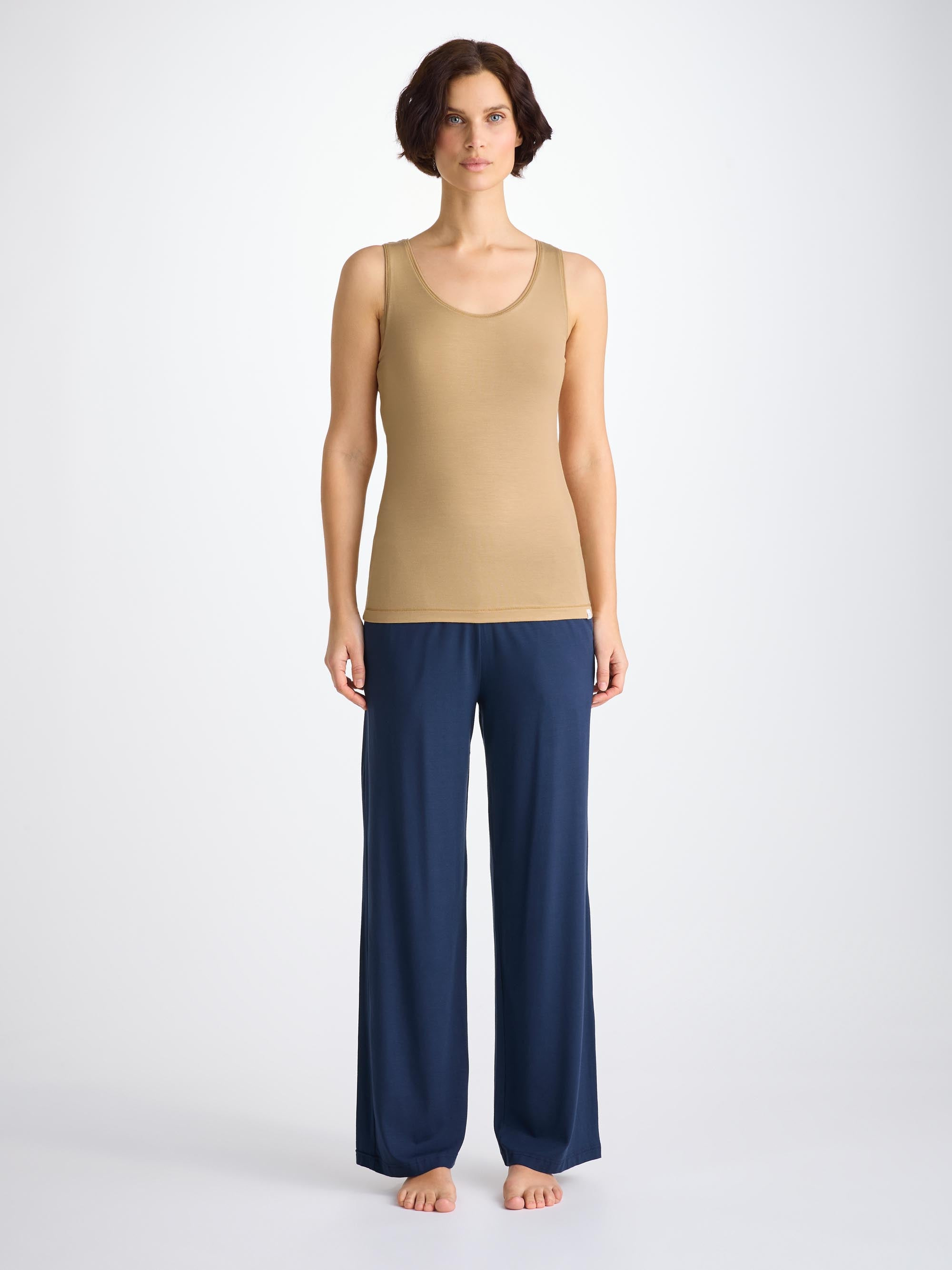 Women's Support Vest Lara Micro Modal Stretch Camel - 3
