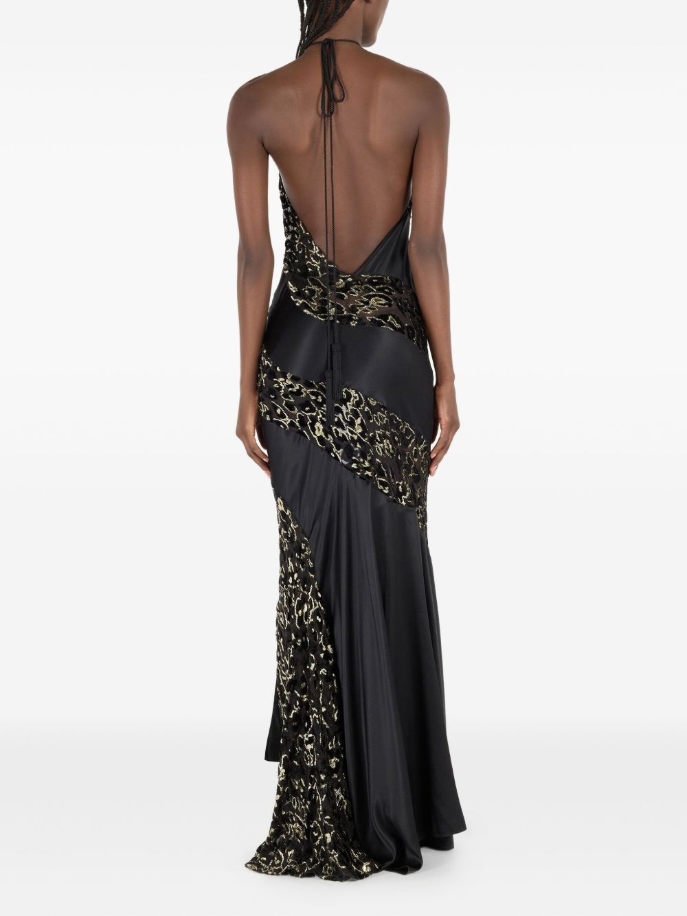 animal-print halterneck dress - 4