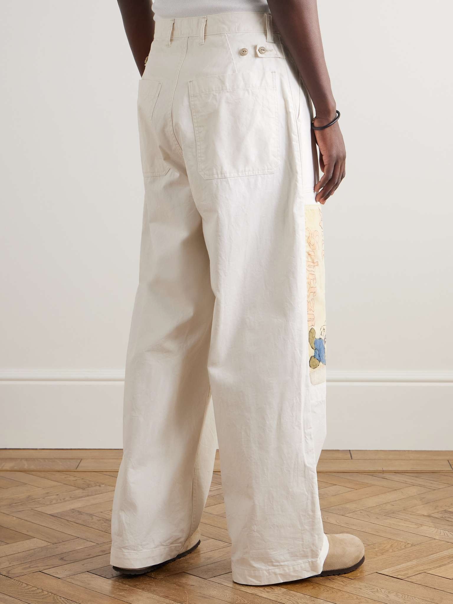 Fatigue Wide-Leg Patchwork Cotton-Twill Trousers - 4