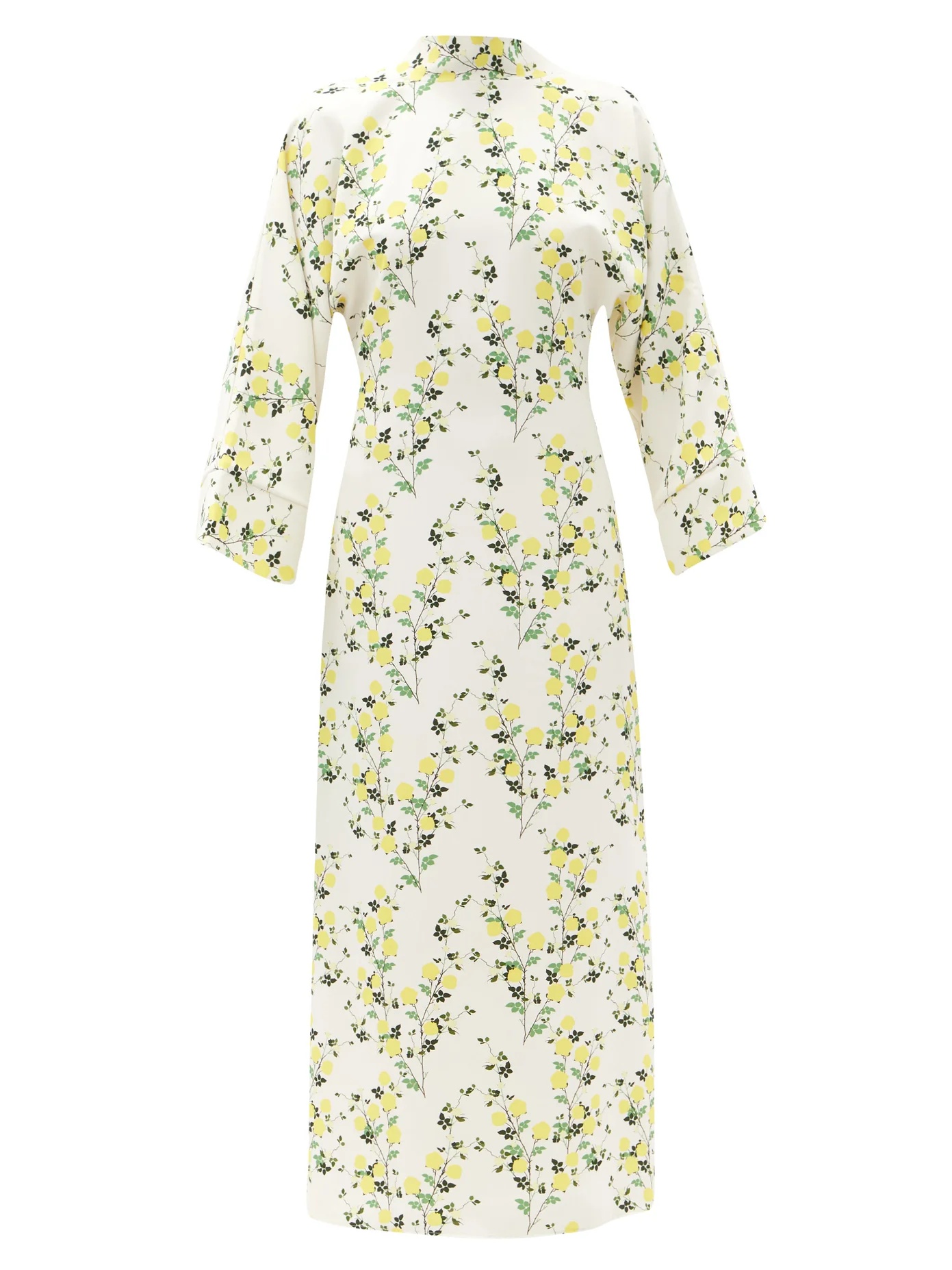 Miranda V-back floral-print crepe dress - 1