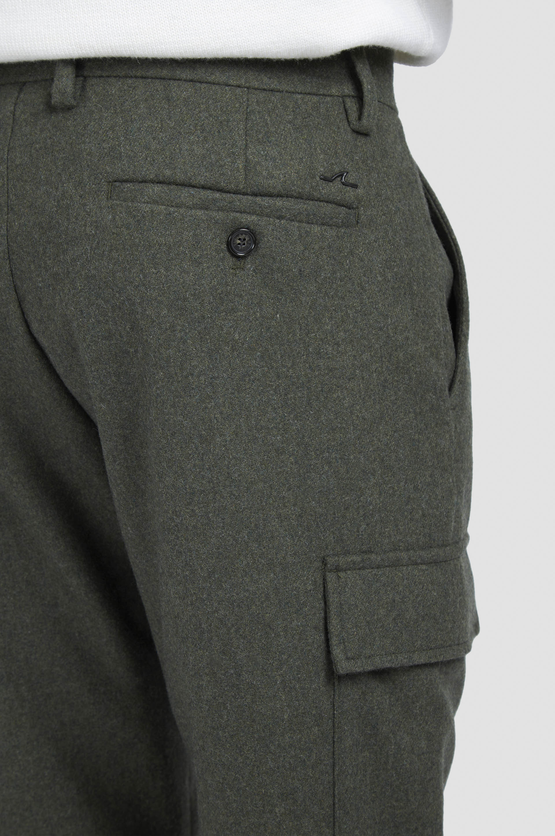 BLENDED WOOL CARGO TROUSERS - 4