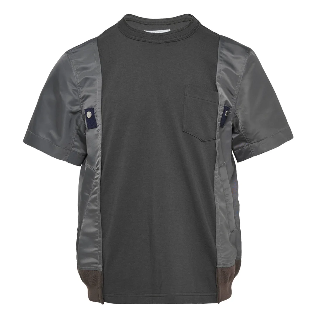 Nylon Twill x Cotton Jersey Tee - 1
