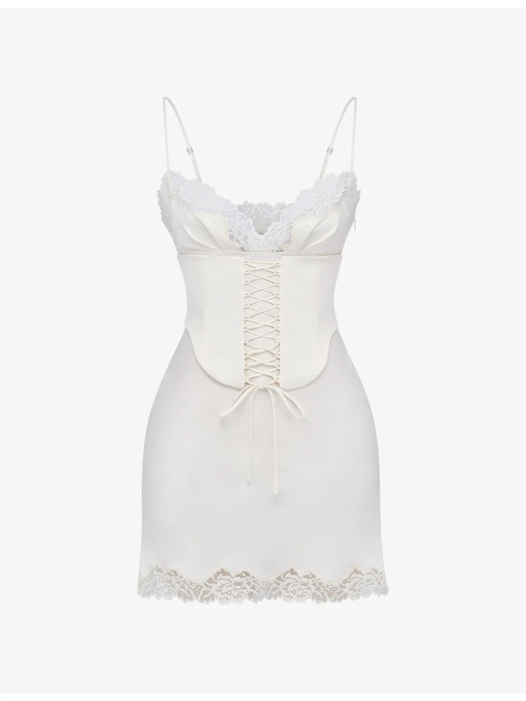 Soraya lace-trimmed satin mini dress - 1