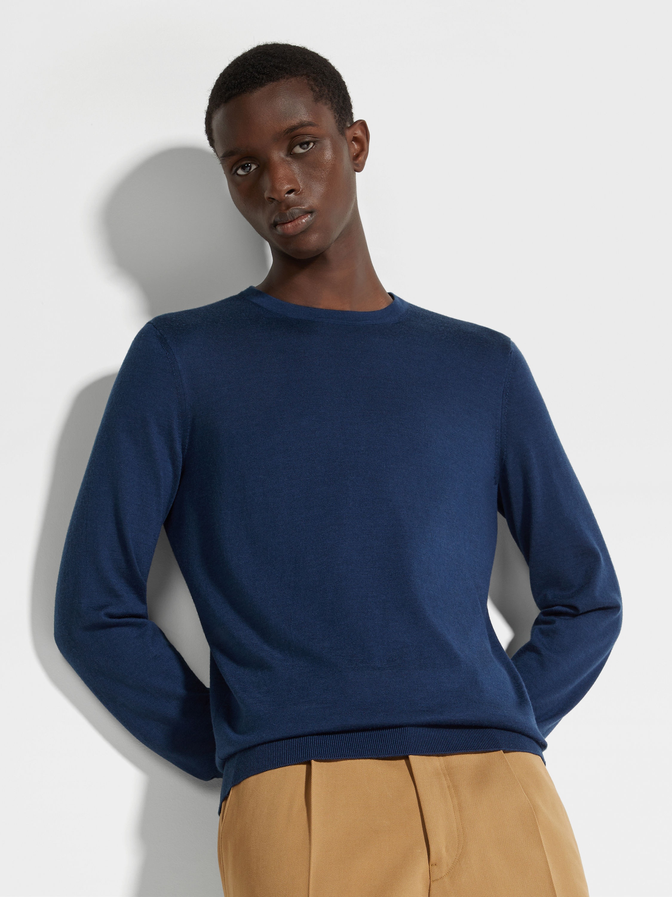 UTILITY BLUE MÉLANGE CASHSETA CREWNECK - 3
