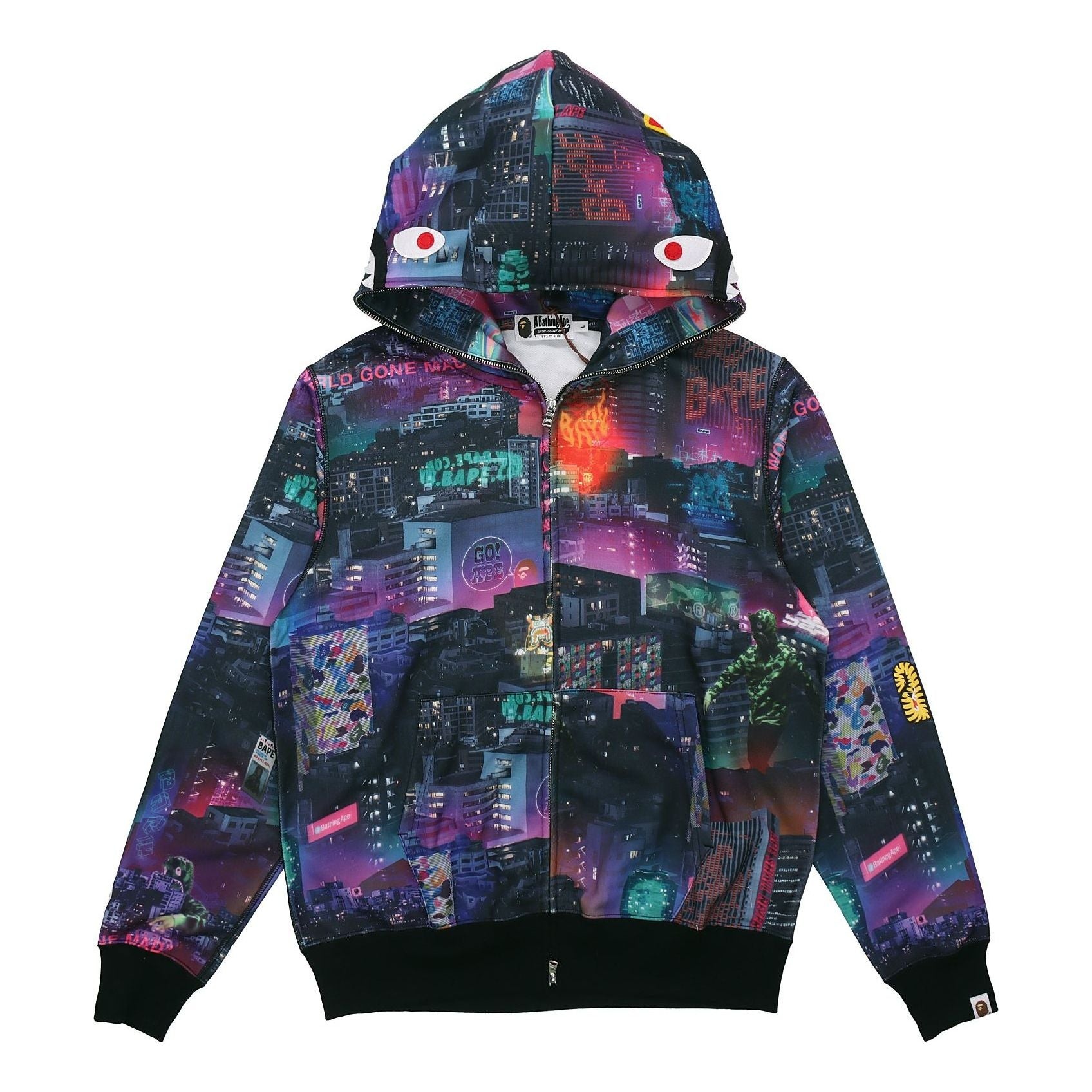 A Bathing Ape Shark Neon Tokyo Full Zip Hoodie 'Purple' 1G30-115-020 - 1