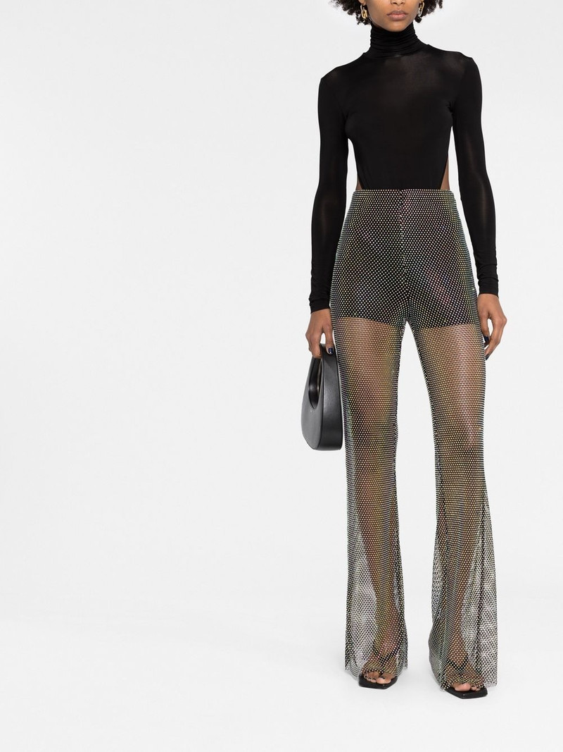 ROTATE crystal-embellished sheer trousers outlook