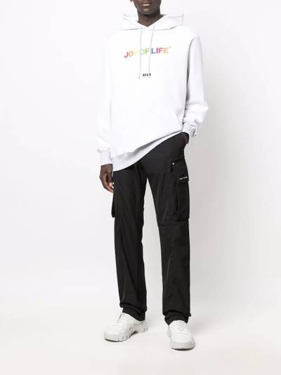 MSGM Joy Of Life embroidered hoodie outlook