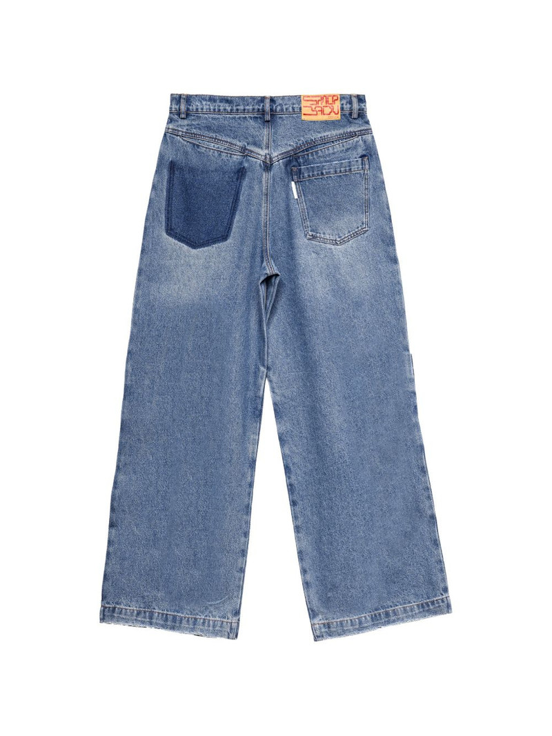 patchwork-detail wide-leg jeans 5