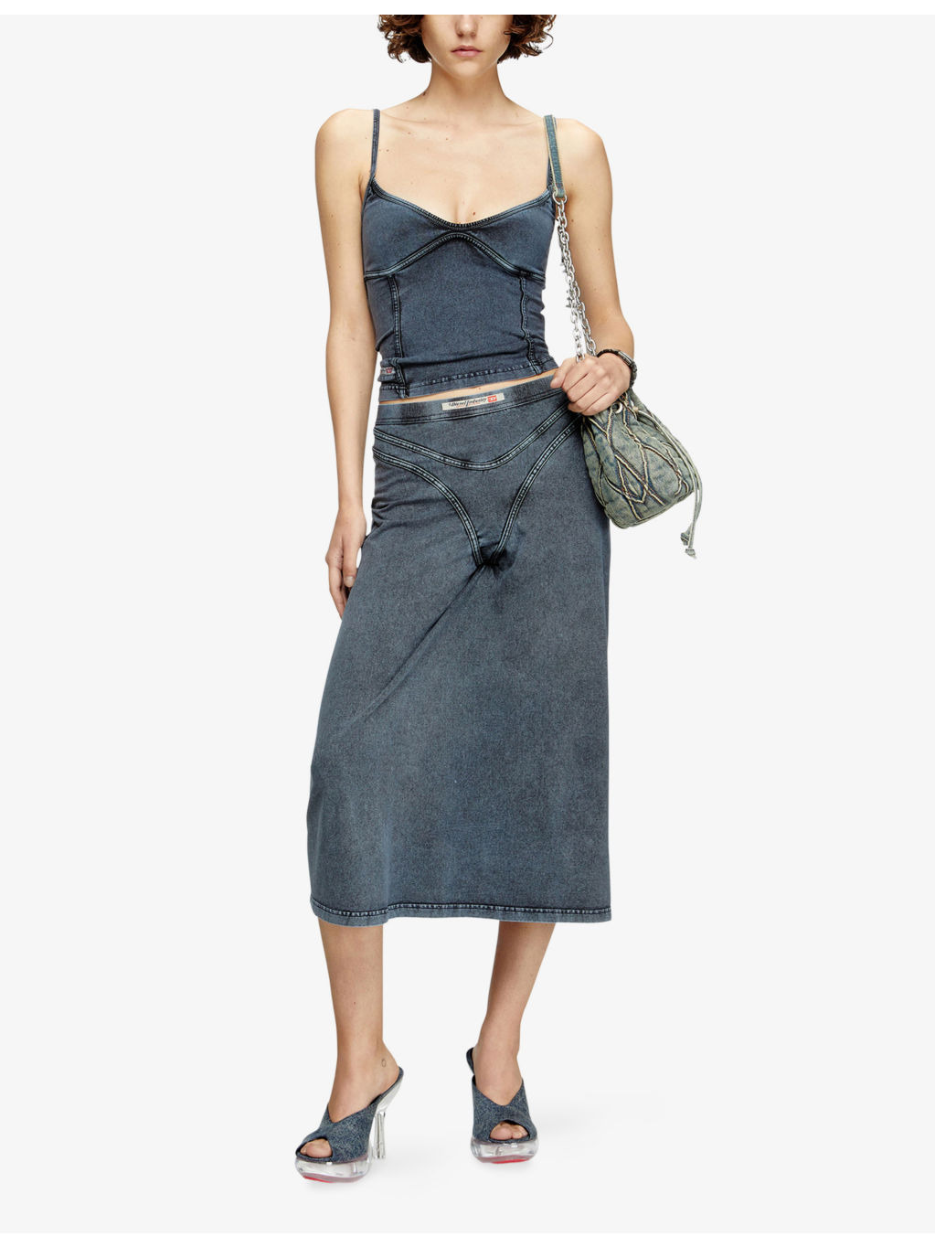 T-Ony Denim-Effect Stretch-Cotton Jersey Cami Top - 2