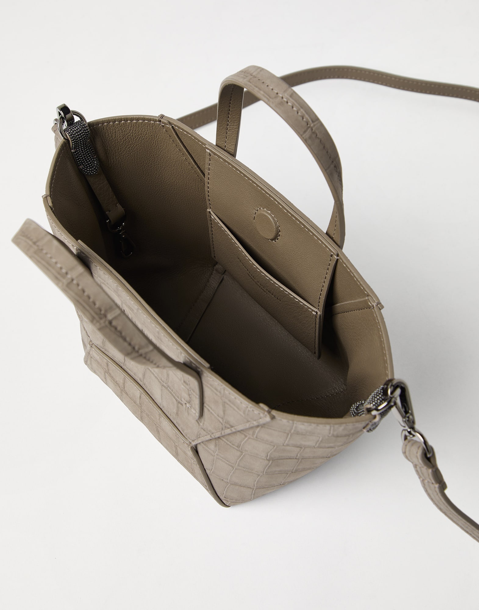 BC Duo mini bag in croc print nubuck with monili - 5