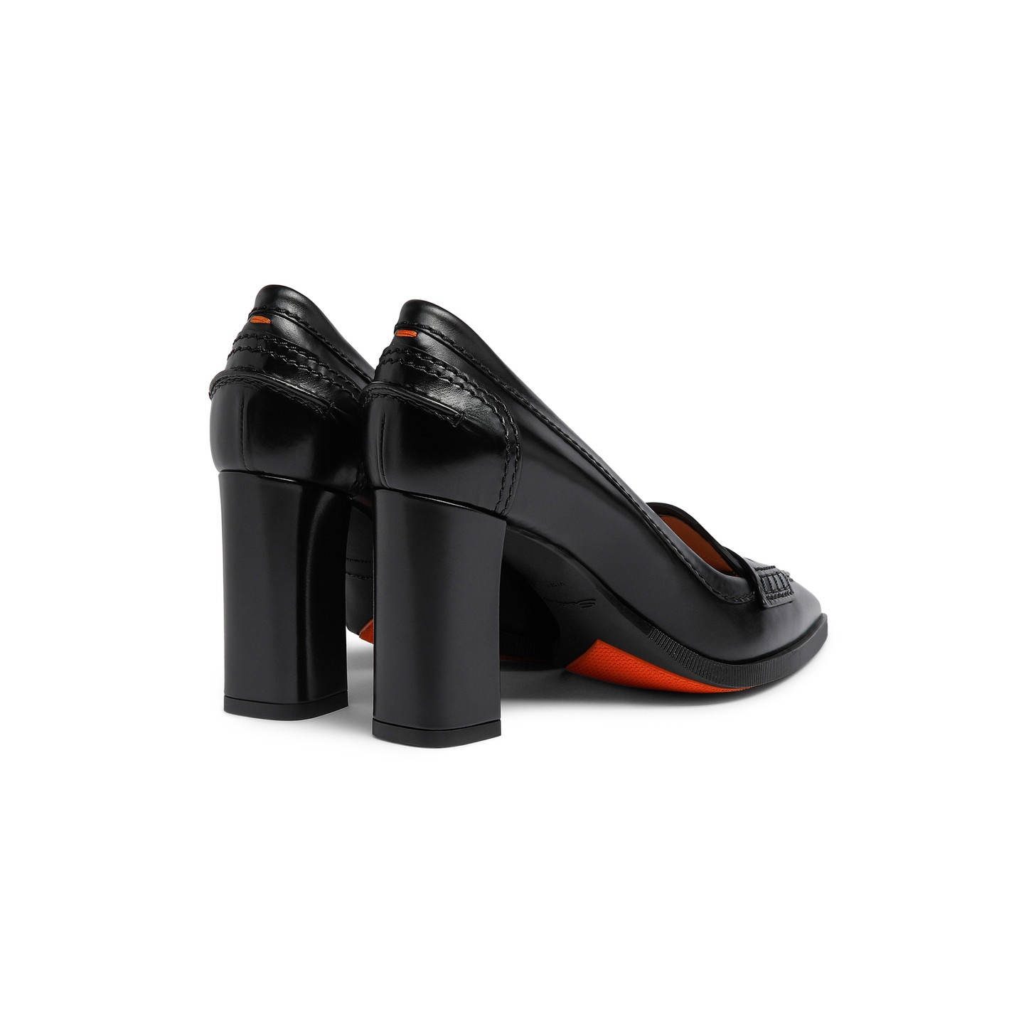 Women's black leather high-heel pump - 4