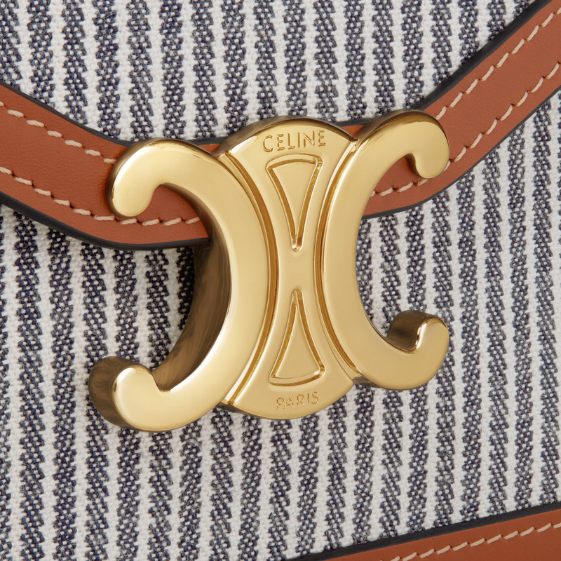 WALLET ON CHAIN MARGO in STRIPED TEXTILE AND CALFSKIN 5