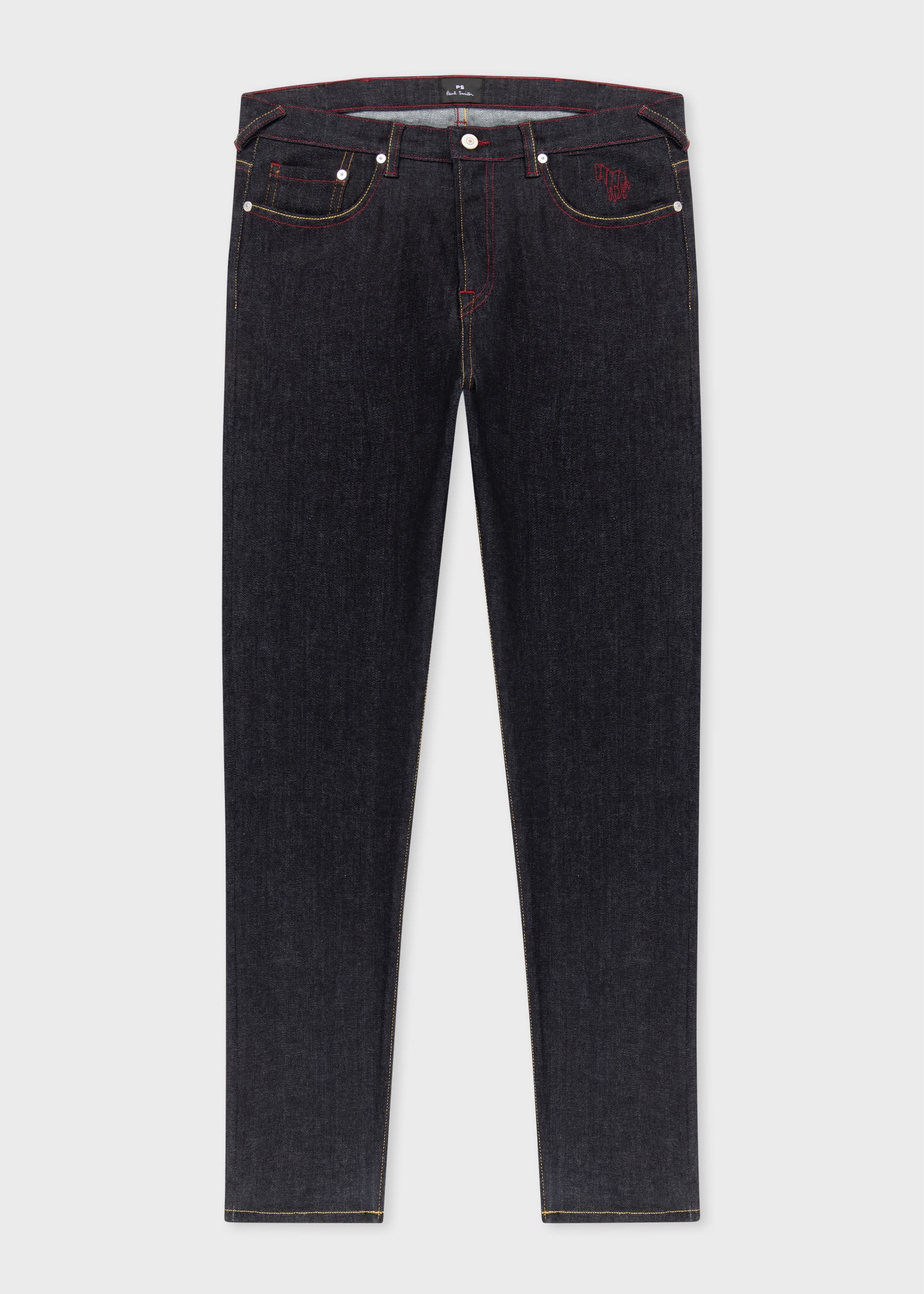 Tapered-Fit Indigo Raw Stretch-Denim Jeans - 1
