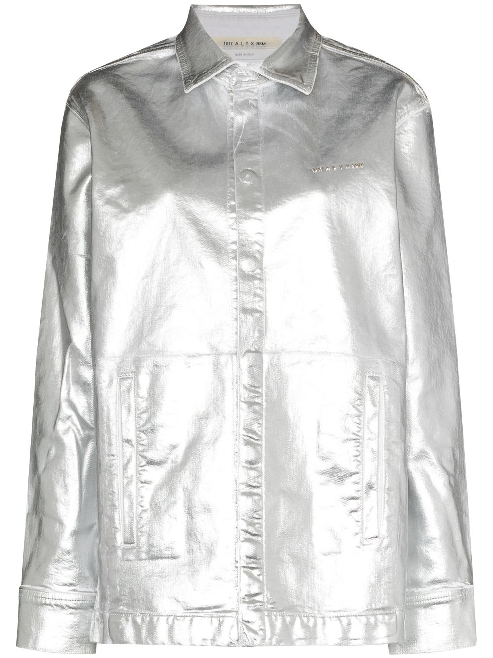 metallic-finish long-sleeve shirt - 1