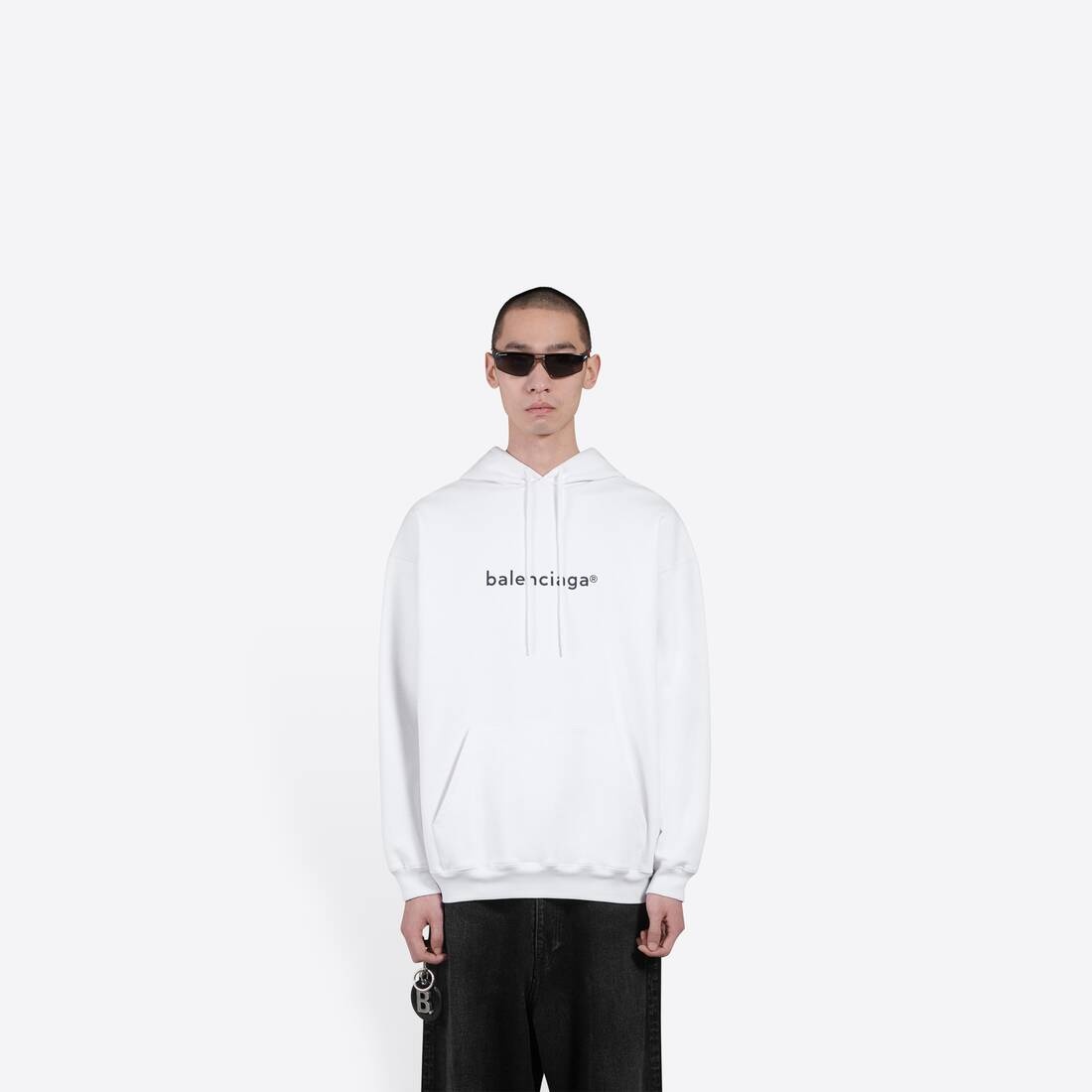 Men's New Copyright Medium Fit Hoodie in White - 3