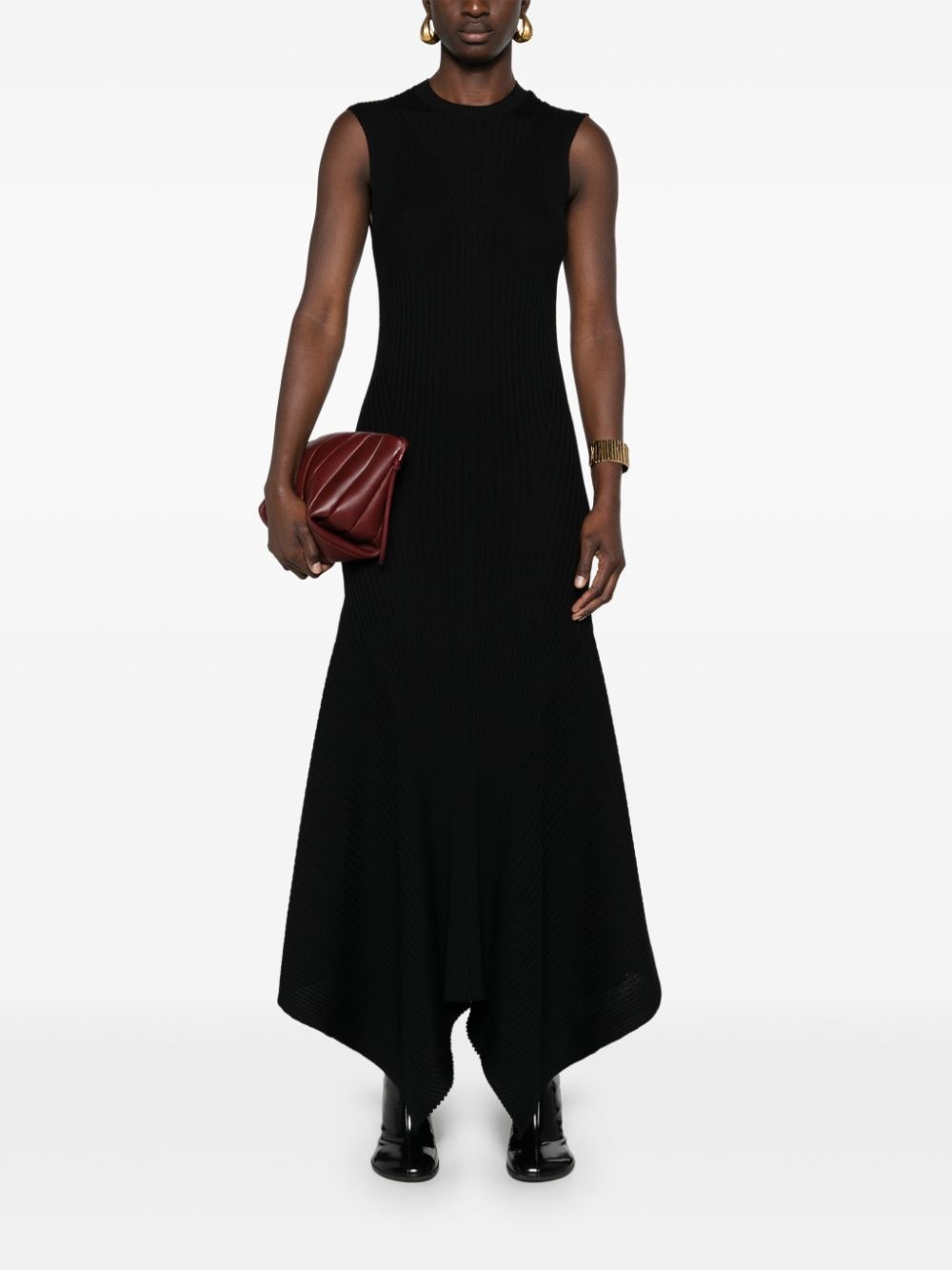 godet merino wool midi dress - 2