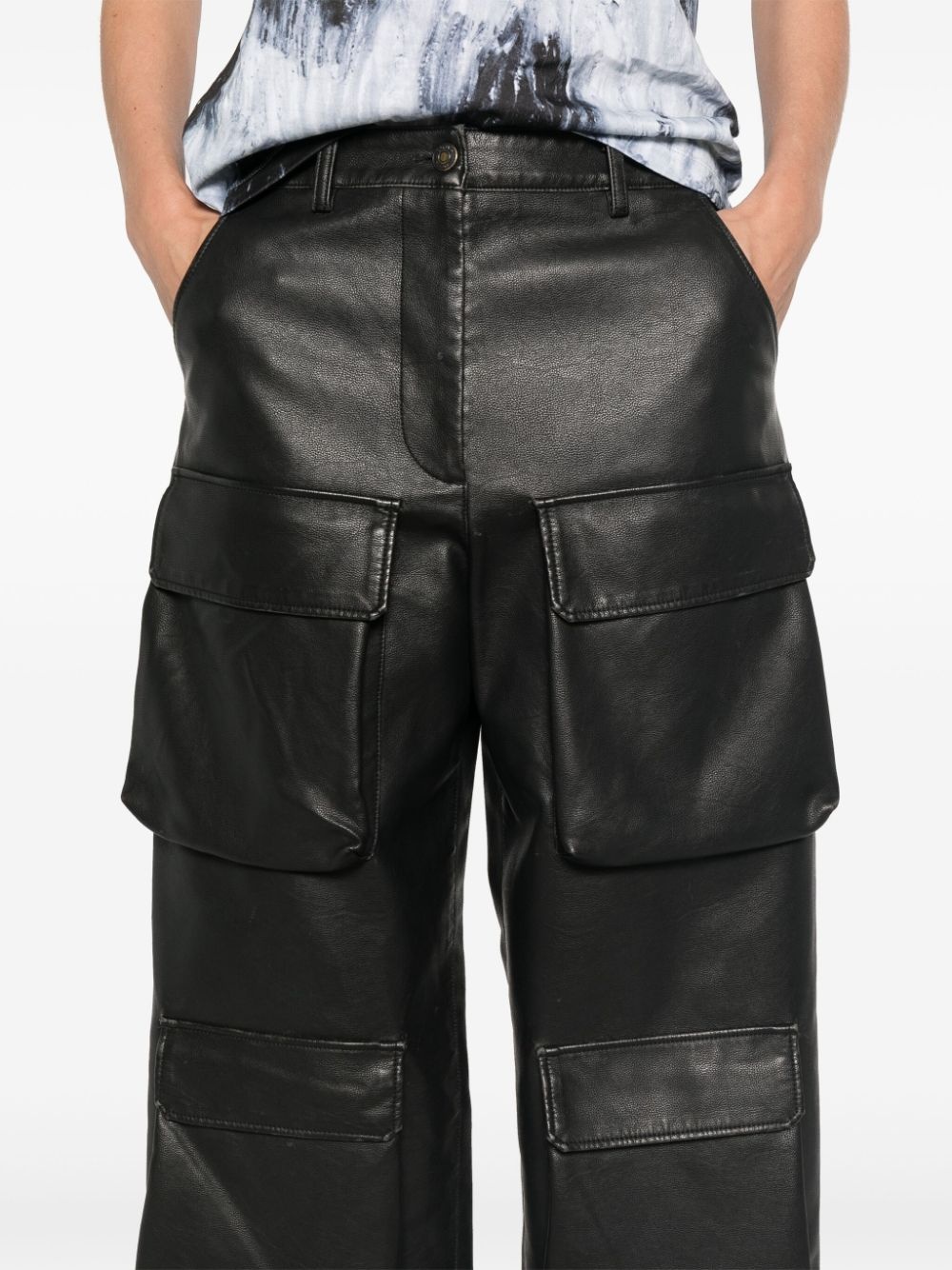faux-leather cargo pants - 5
