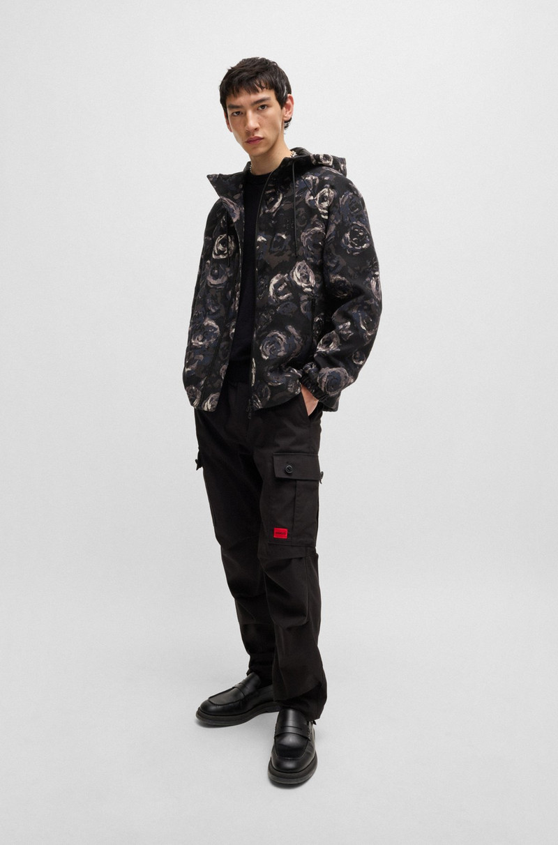 HUGO HOODED JACKET WITH GOTHIC-ROSE FLORAL JACQUARD outlook