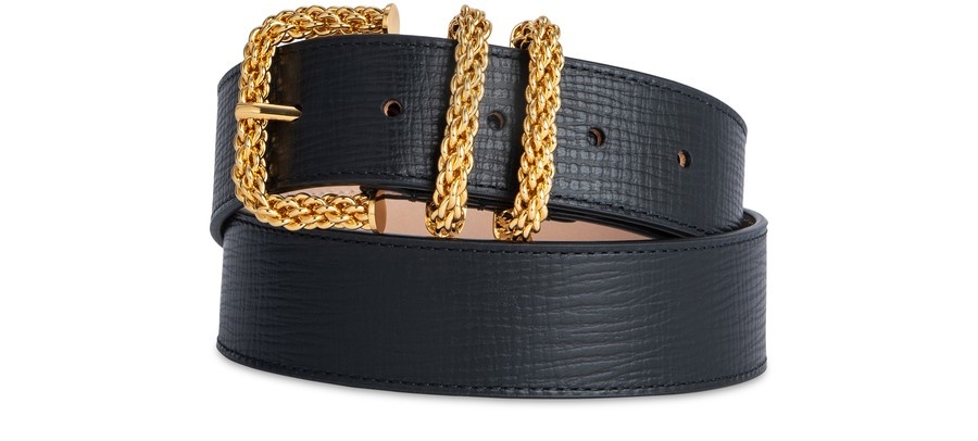 Katina Circular Croco Embossed Leather Belt - 1