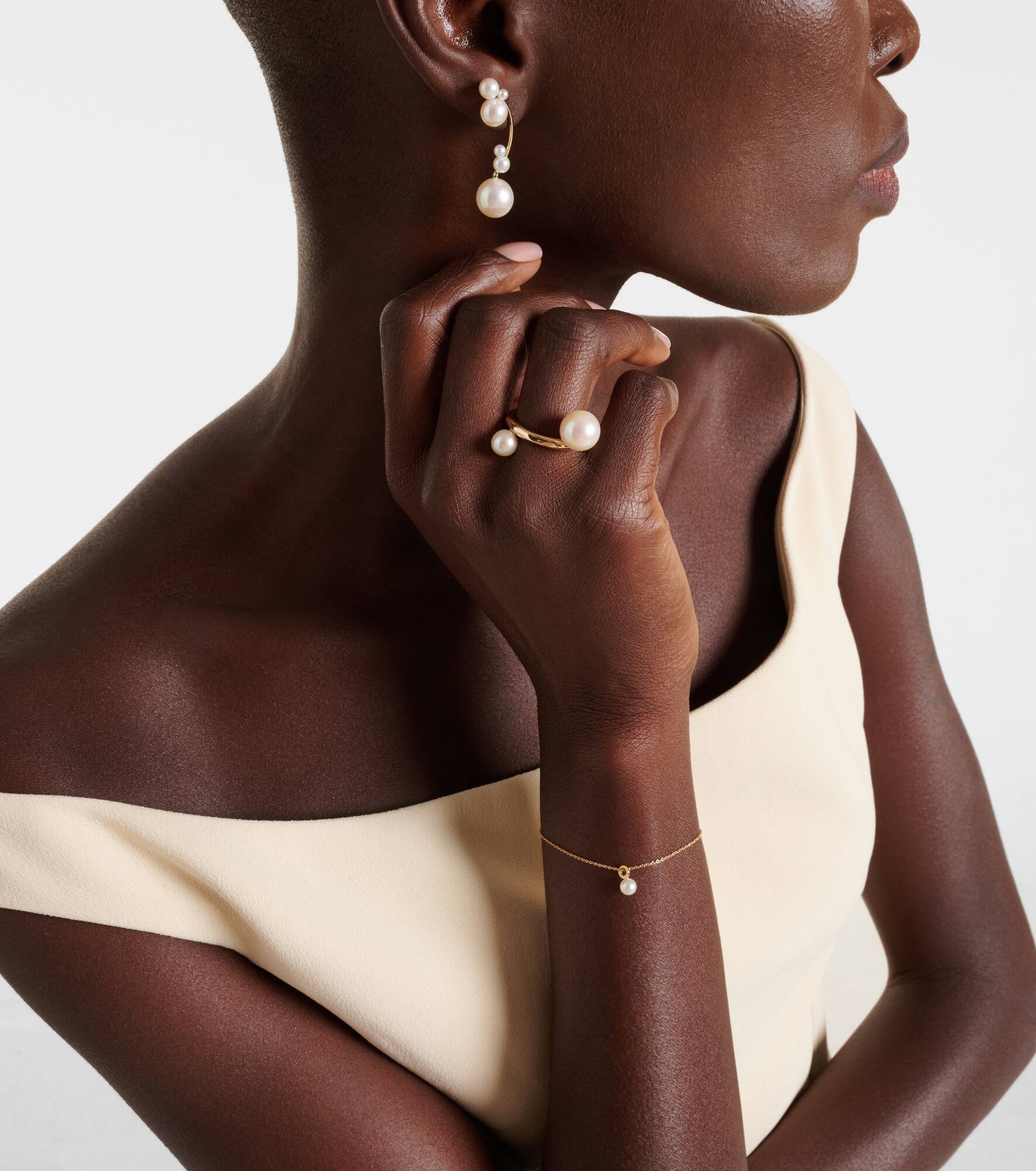 La Grace 14kt gold ring with pearls - 2