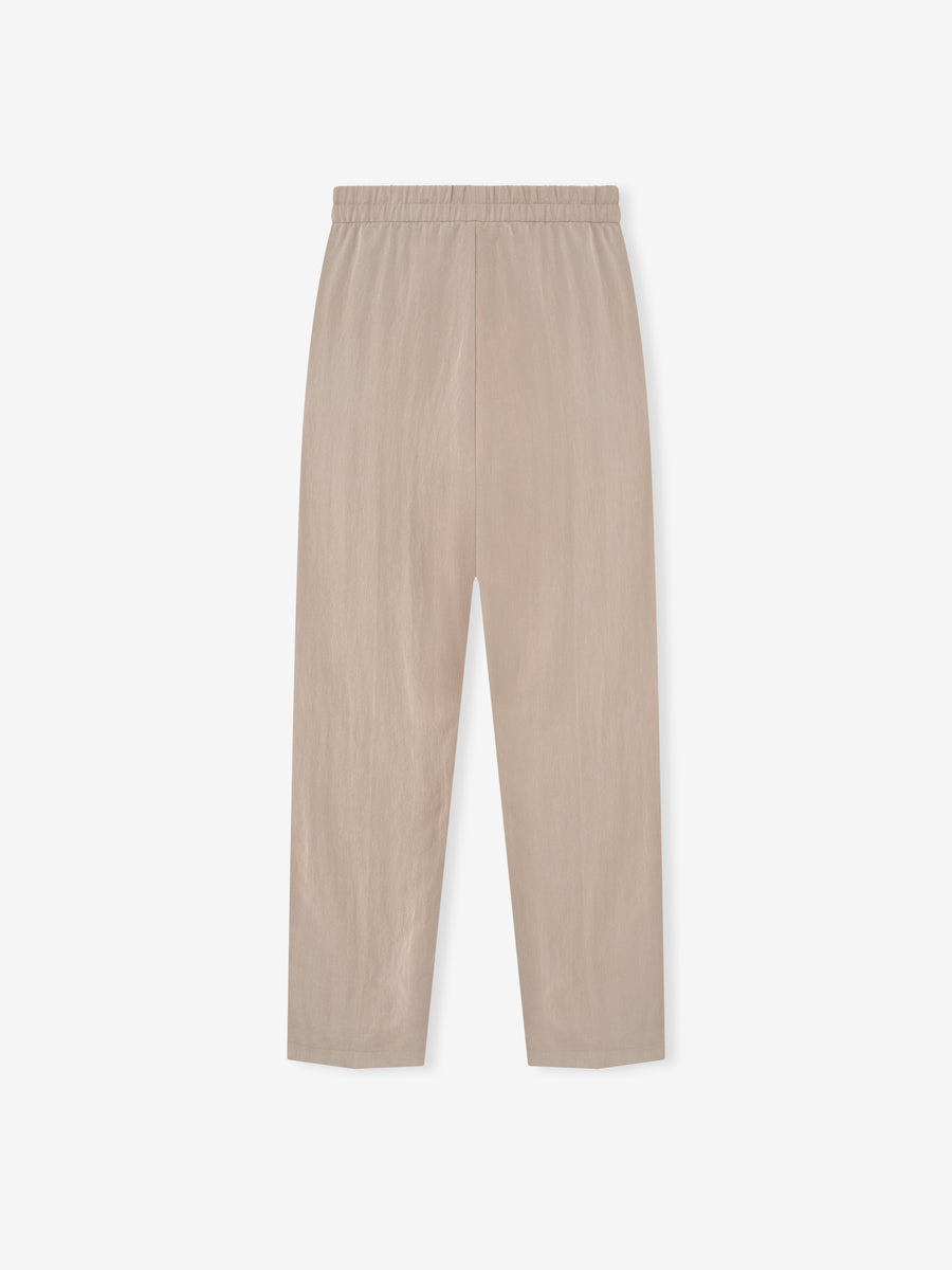Wool Cotton Drawstring Straight Pant - 2