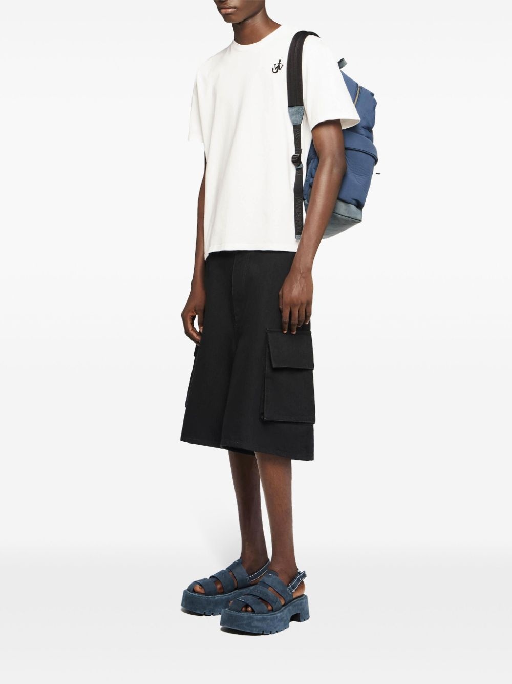 cargo denim shorts - 2