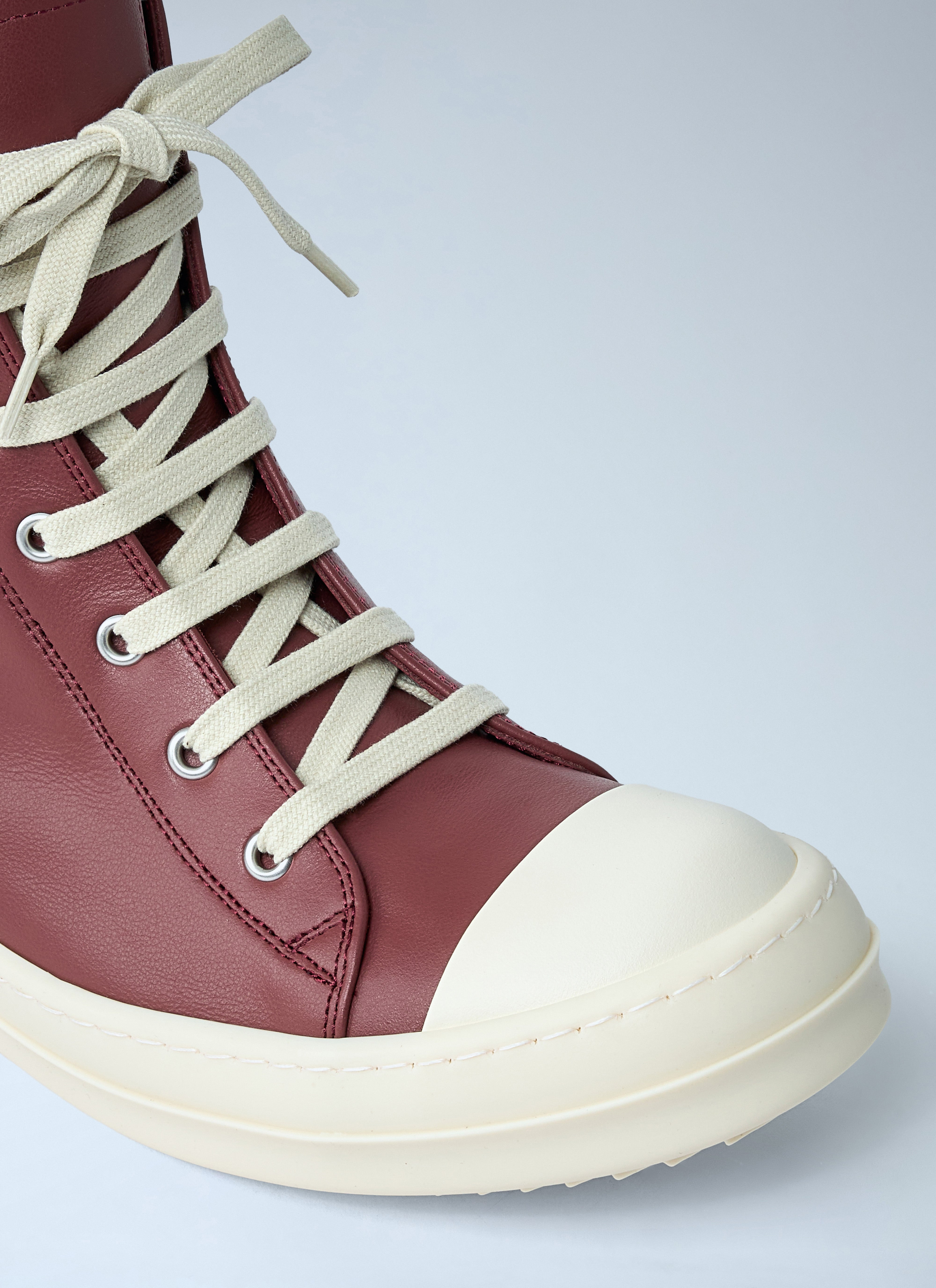 Rick Owens Women Leather High-Top Sneakers - 3