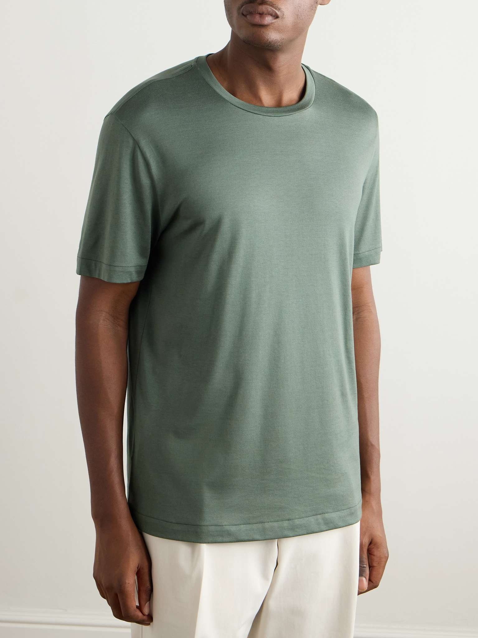 Slim-Fit Silk and Cotton-Blend T-Shirt - 3