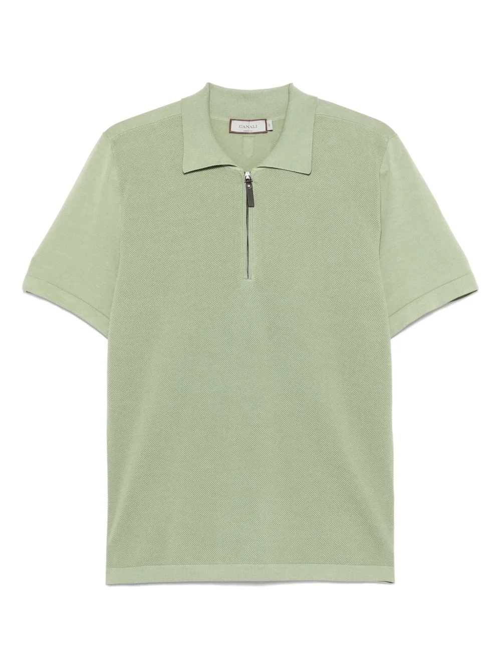 cotton zip-up polo shirt - 1
