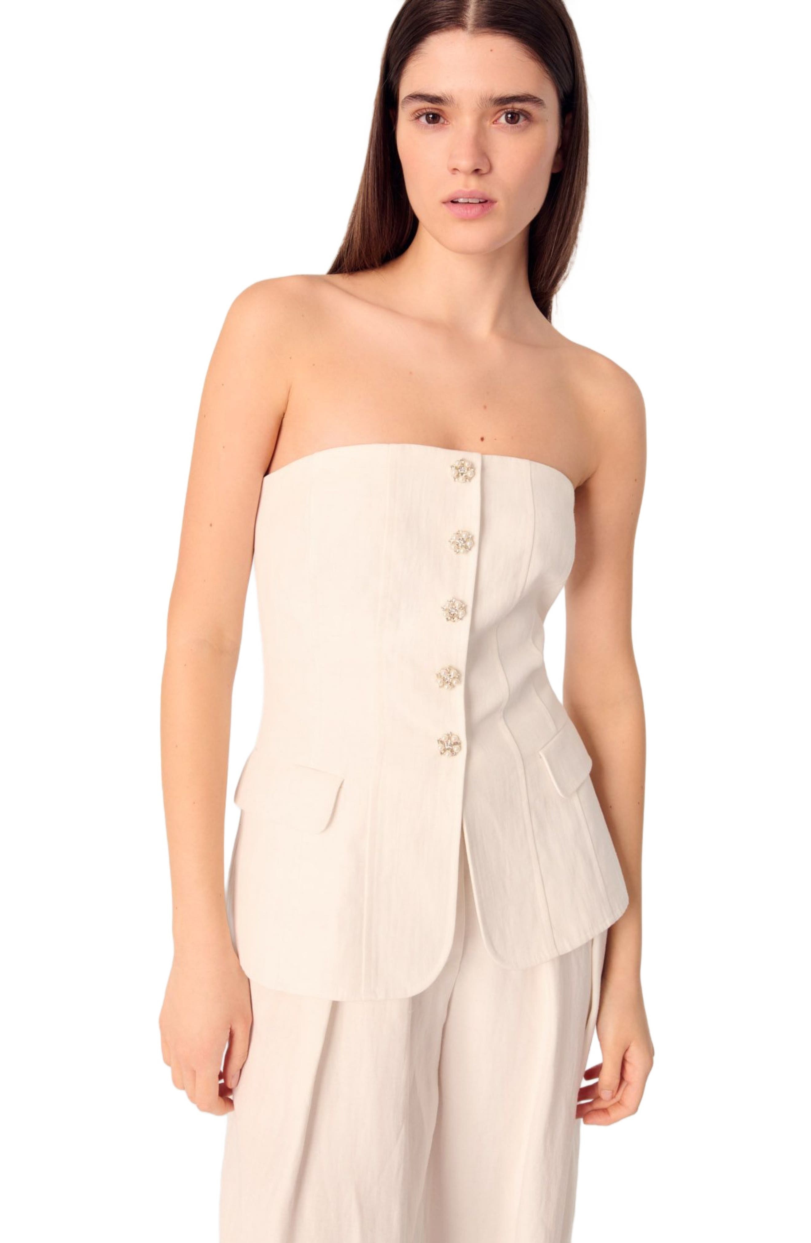 maje Bustier top in Ecru at Nordstrom - 5