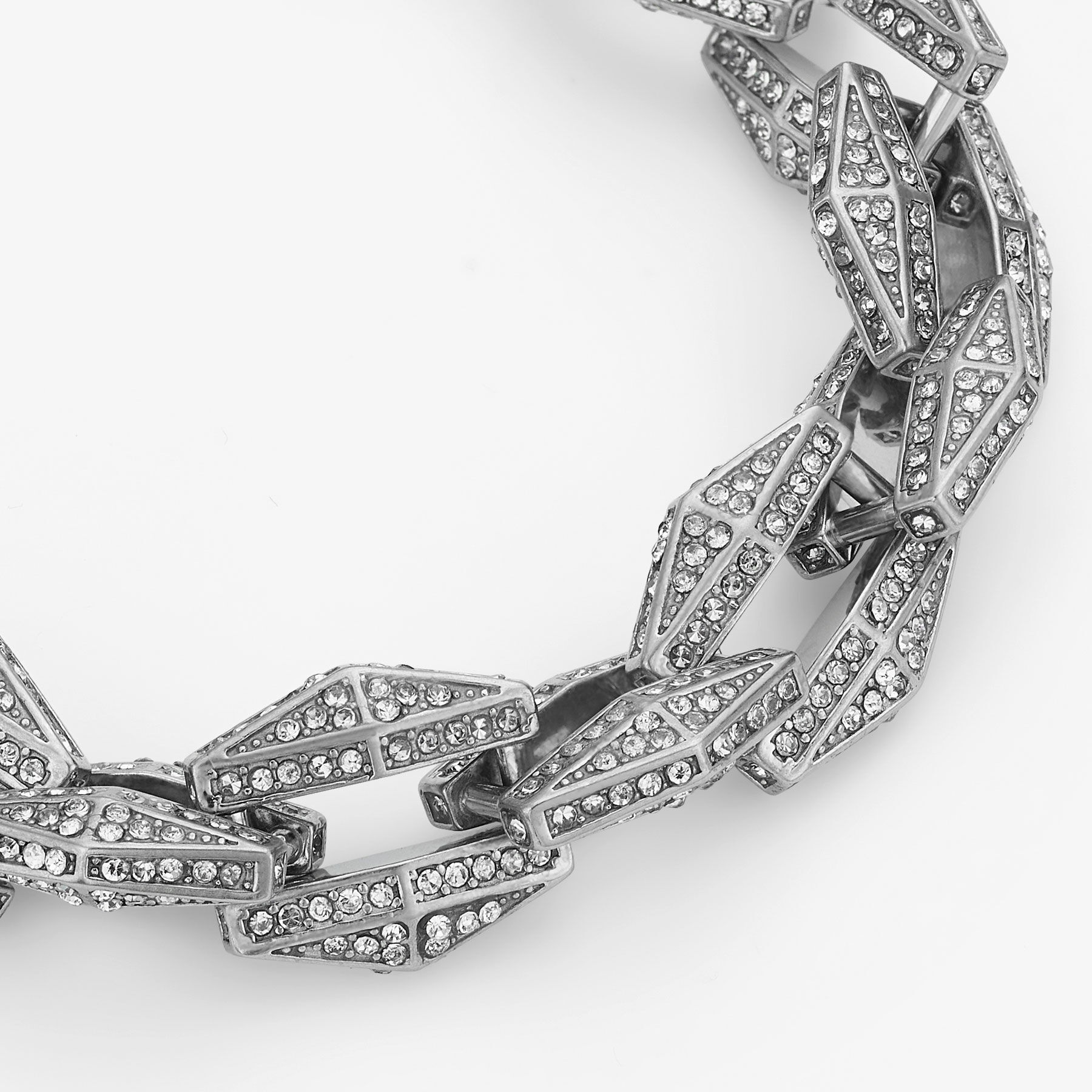 Diamond Chain Bracelet
Silver-Finish Chain Bracelet with Pave Crystals - 3