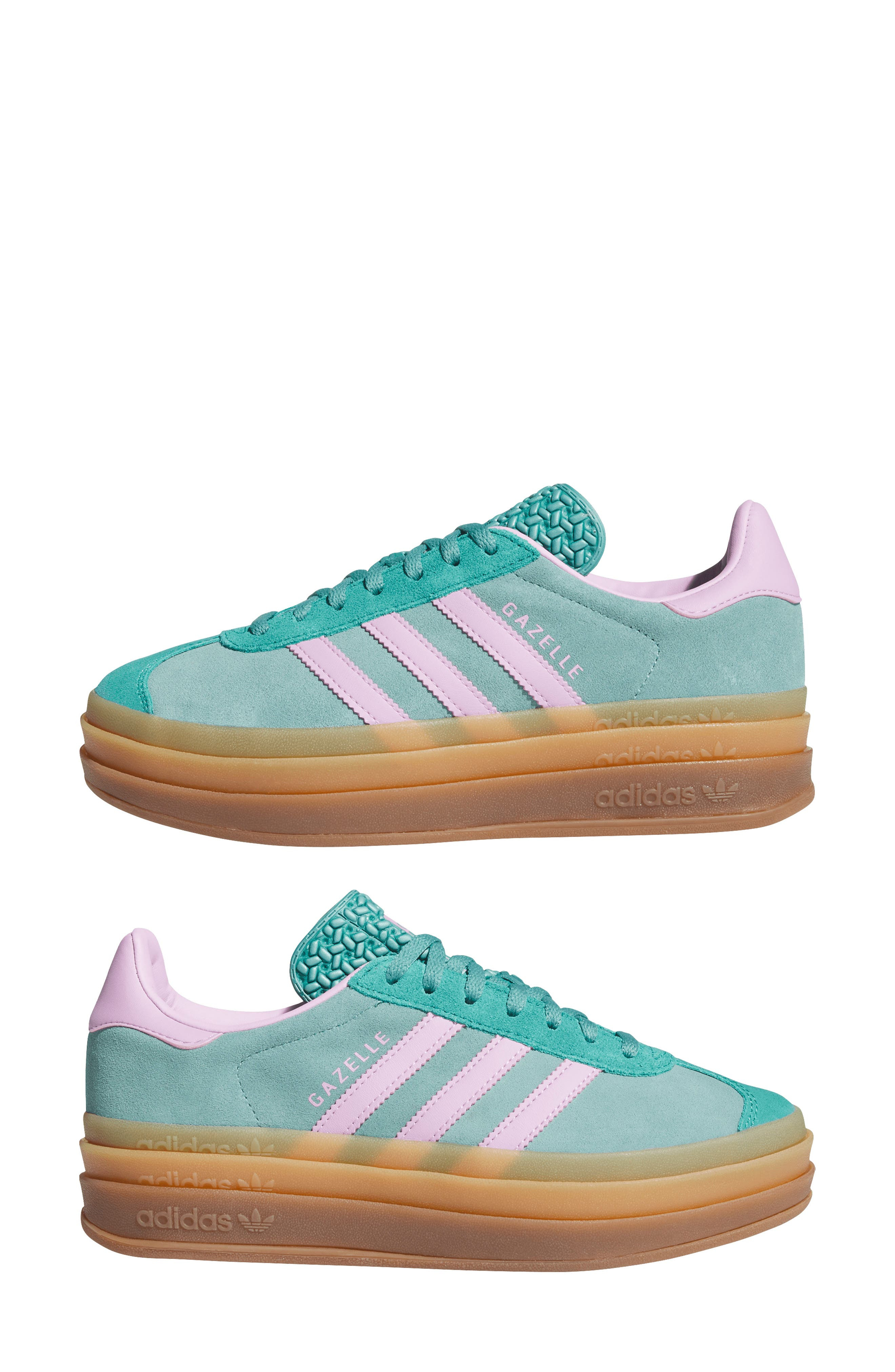 adidas Gazelle Bold Platform Sneaker in Powder Teal/Lilac/Pure Teal at Nordstrom - 8
